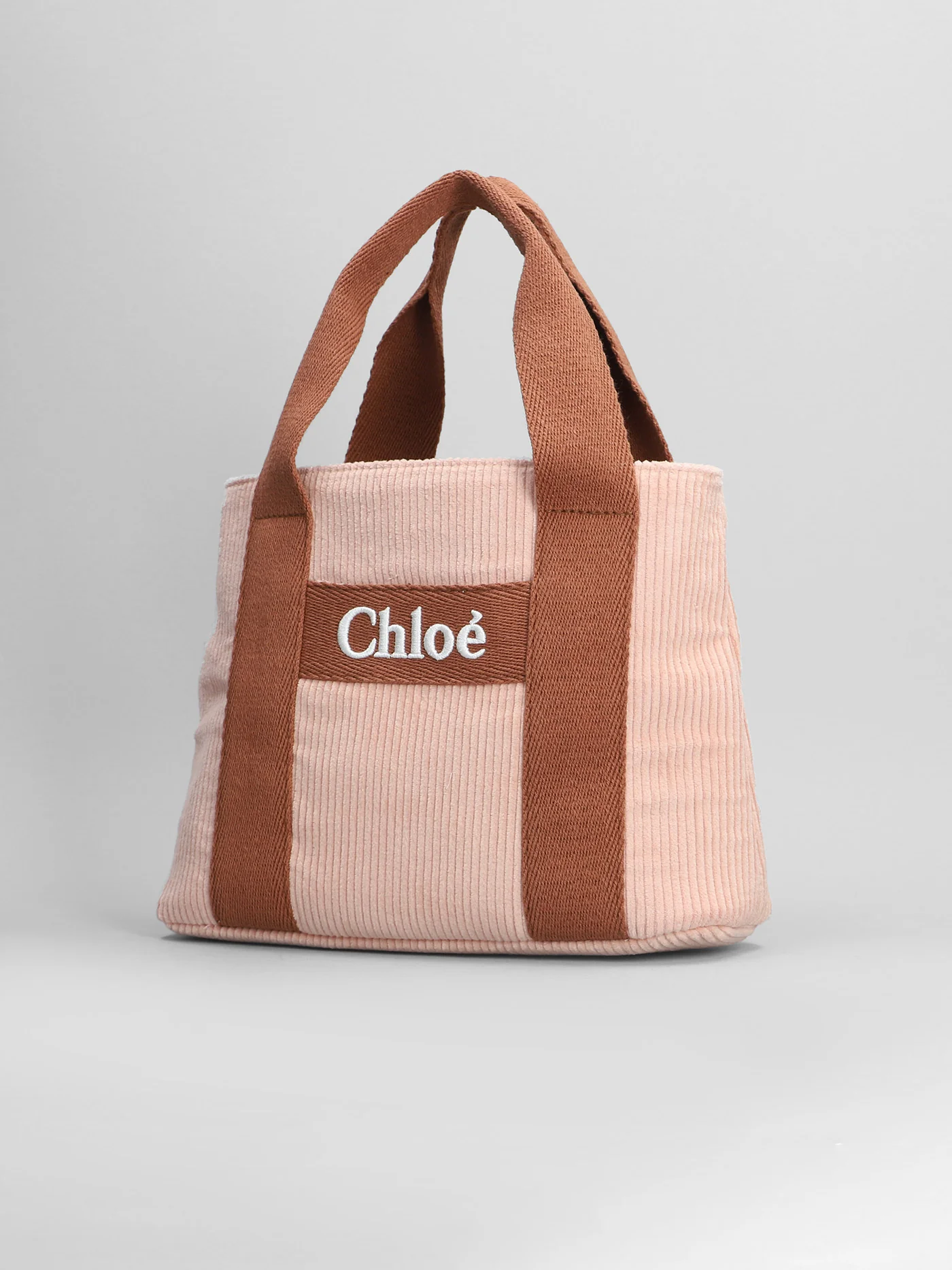 Hand bag in rose-pink cotton - Image 2