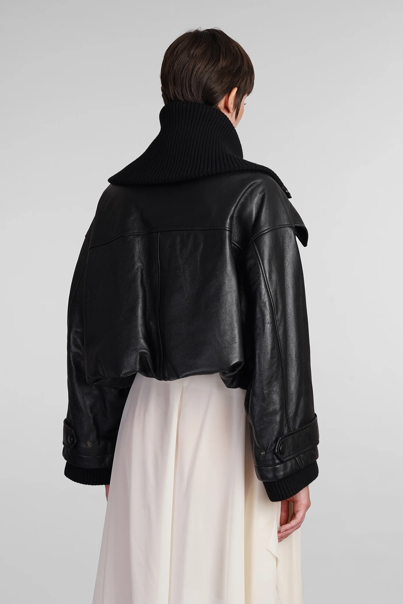 Leather jacket in black leather - Image 3