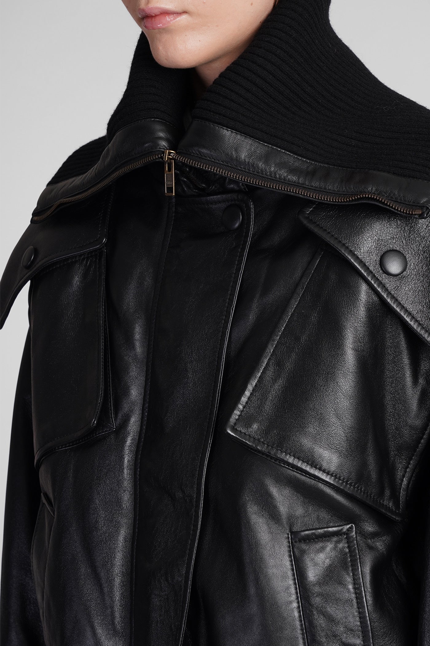 Leather jacket in black leather - Image 5