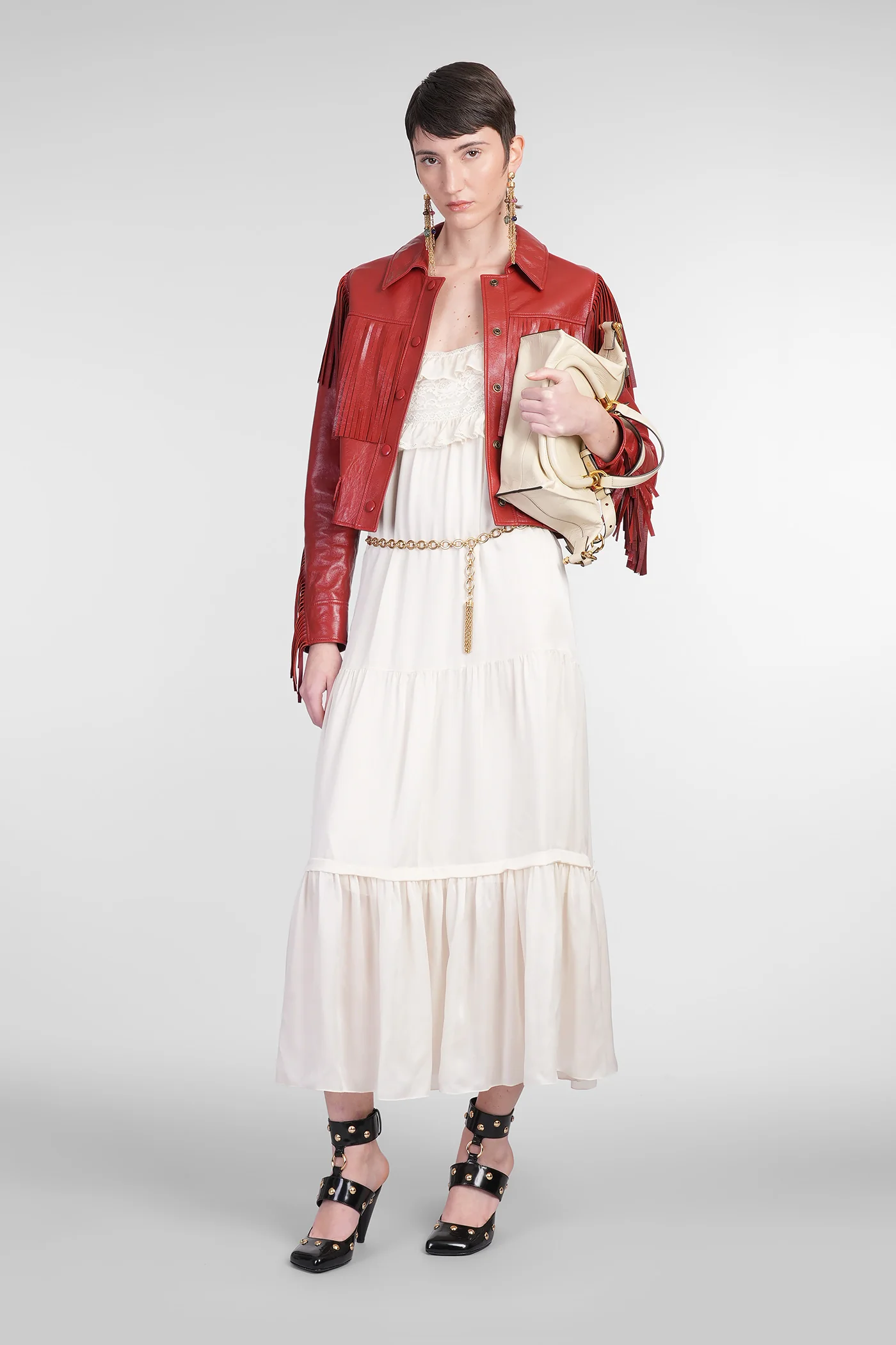 Leather jacket in red leather - Image 2