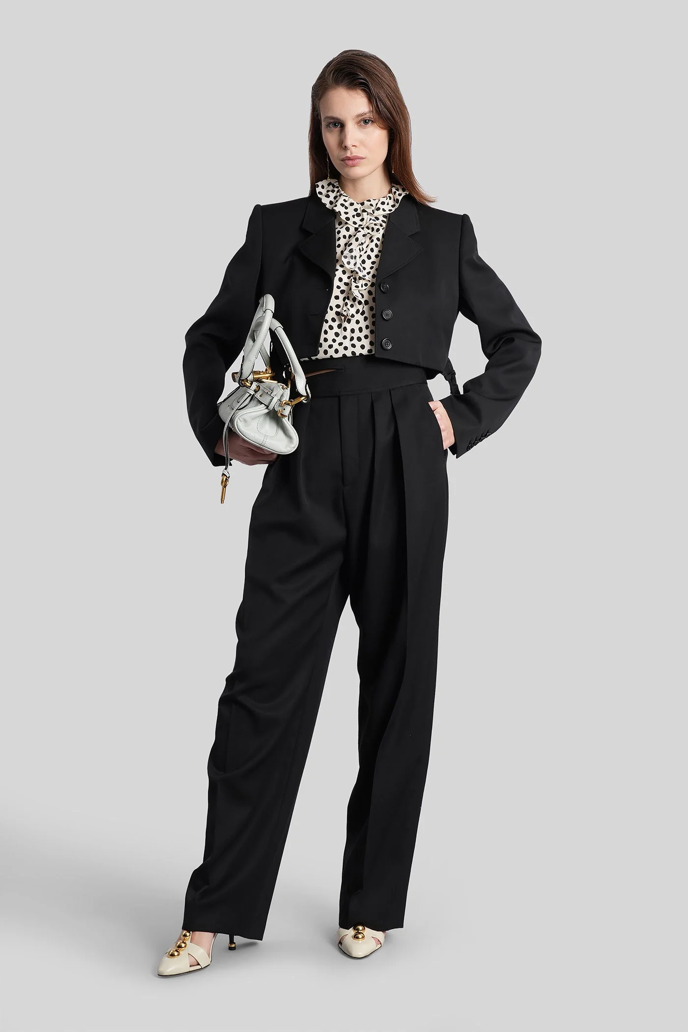 Pants in black wool - Image 2