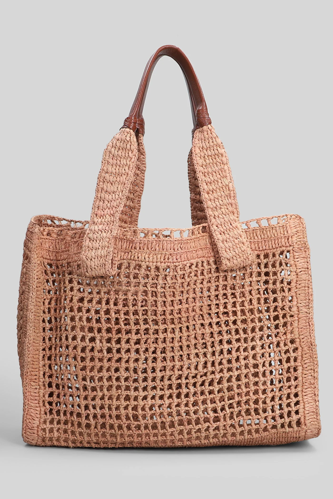 Summer banana Tote in powder raffia - Image 3