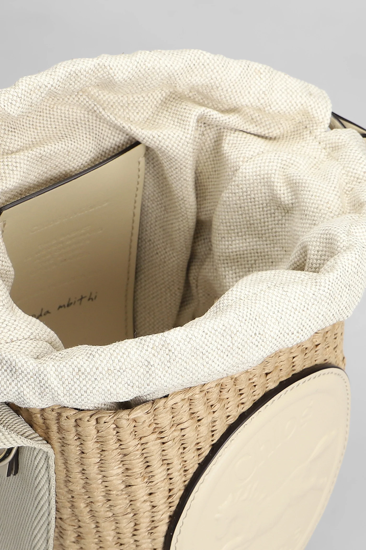 Tote in beige raffia - Image 4