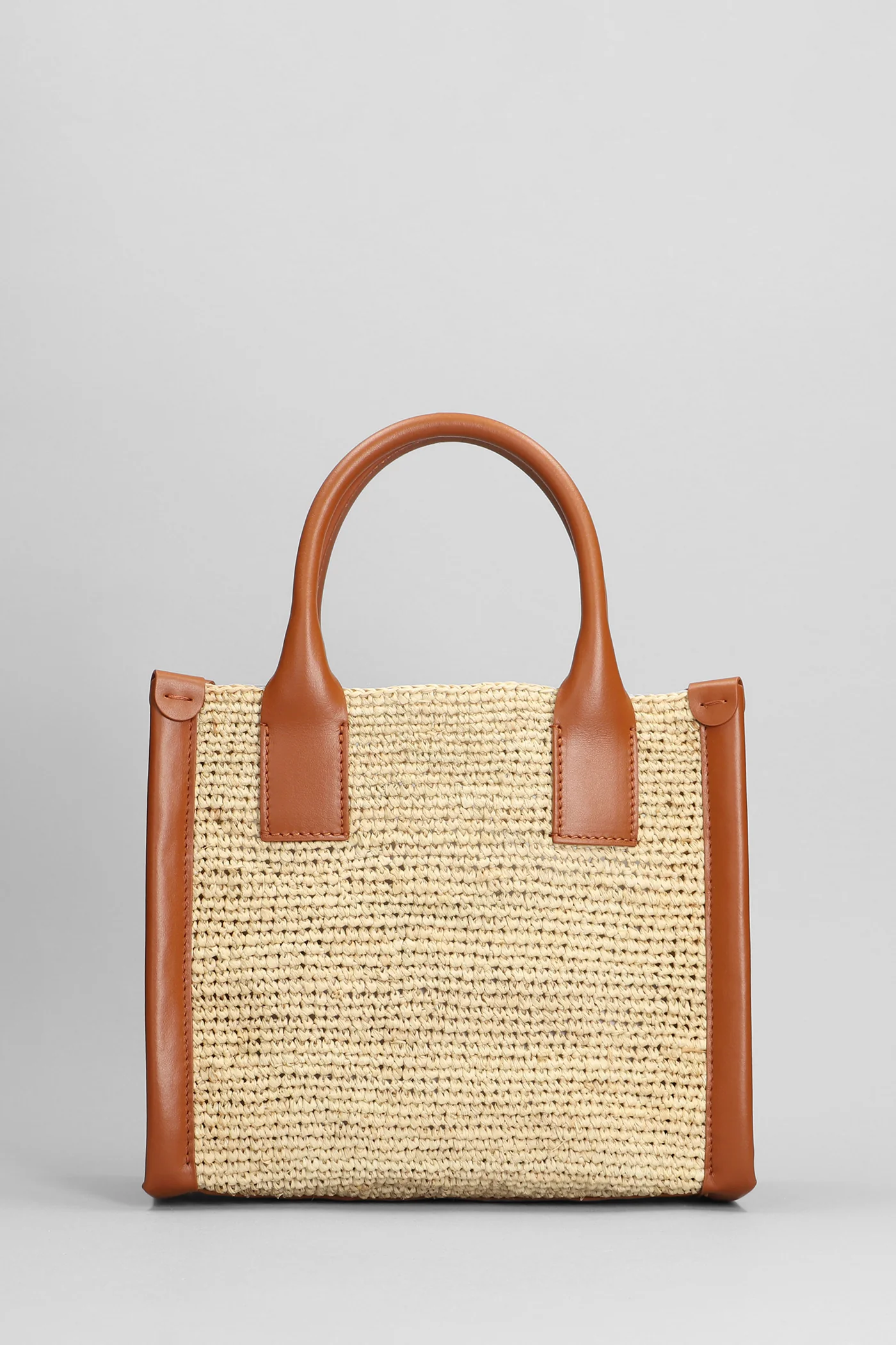 By my side Tote in beige raffia - Image 3