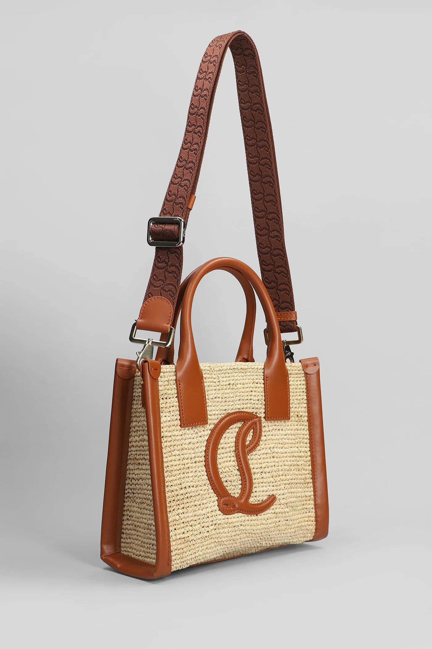 By my side Tote in beige raffia - Image 4