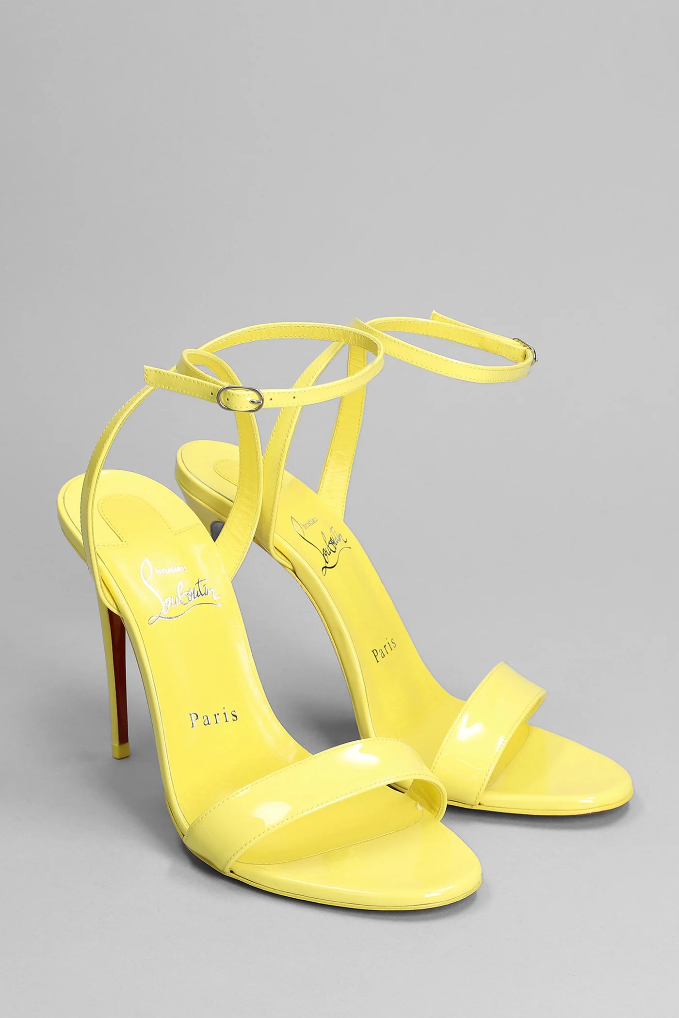 Loubigirl 100 Sandals in yellow patent leather - Image 2