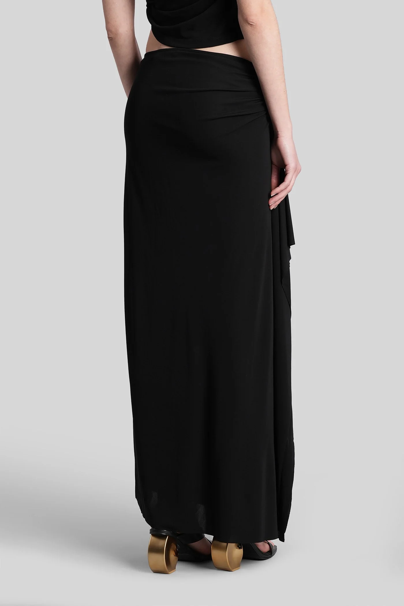 Skirt in black viscose - Image 3