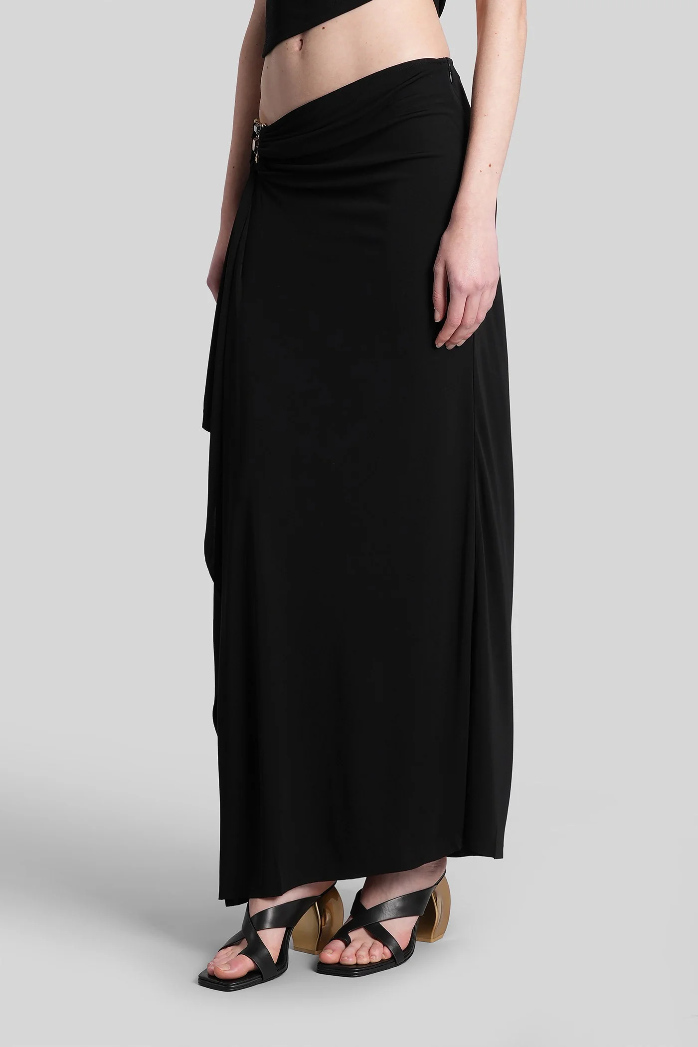 Skirt in black viscose - Image 4