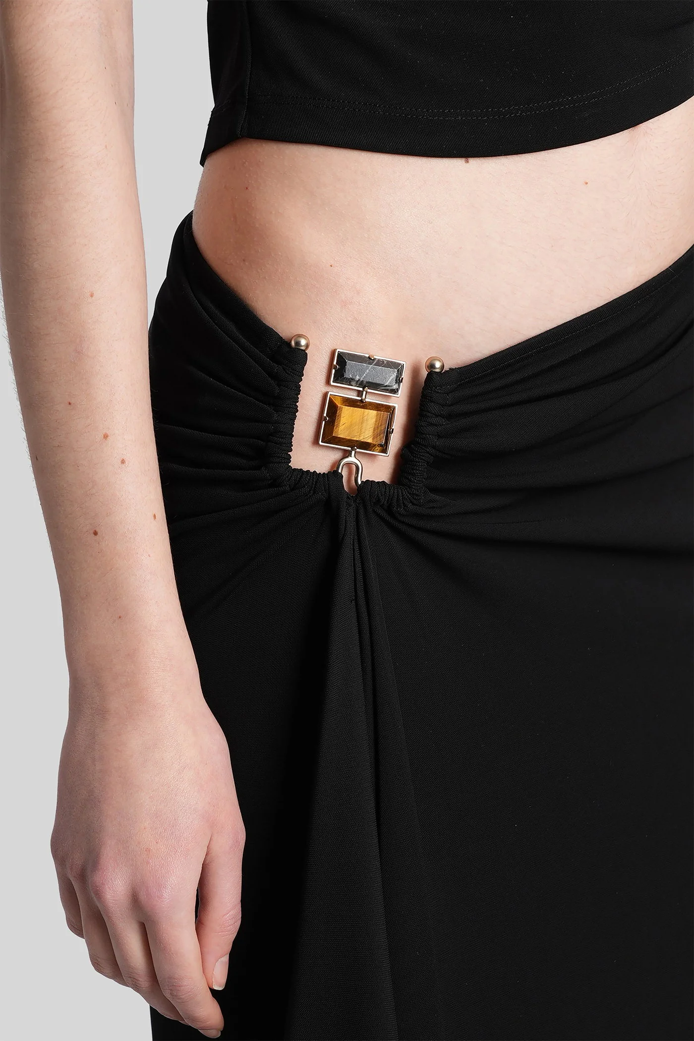 Skirt in black viscose - Image 5