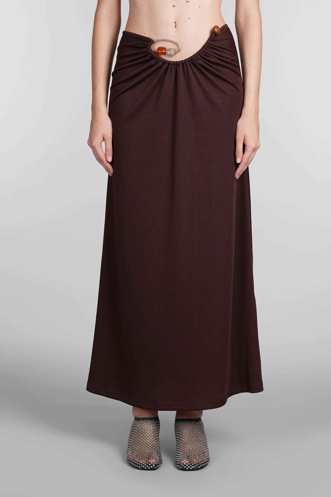 Skirt in bordeaux polyester