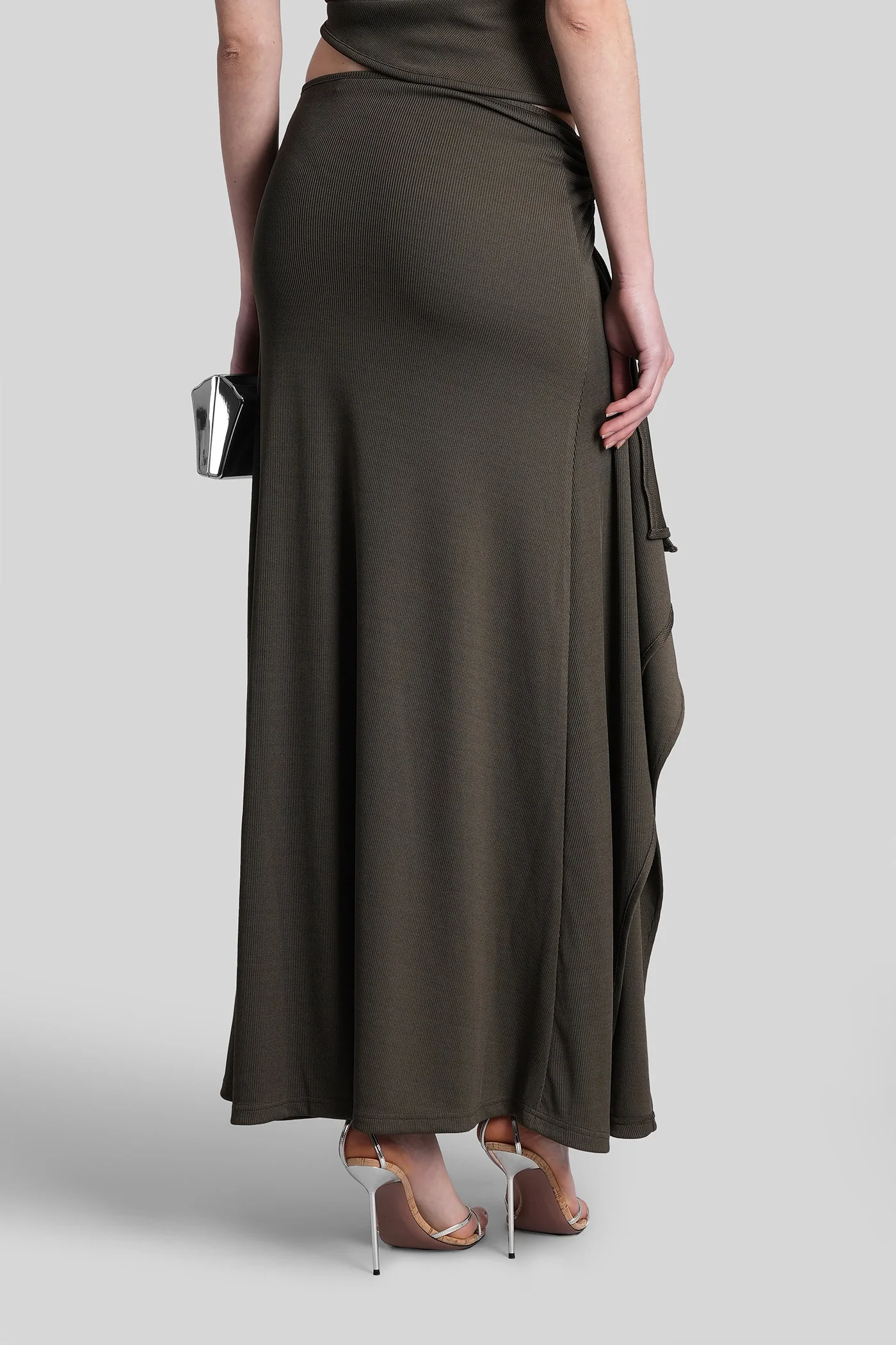 Skirt in green polyester - Image 3
