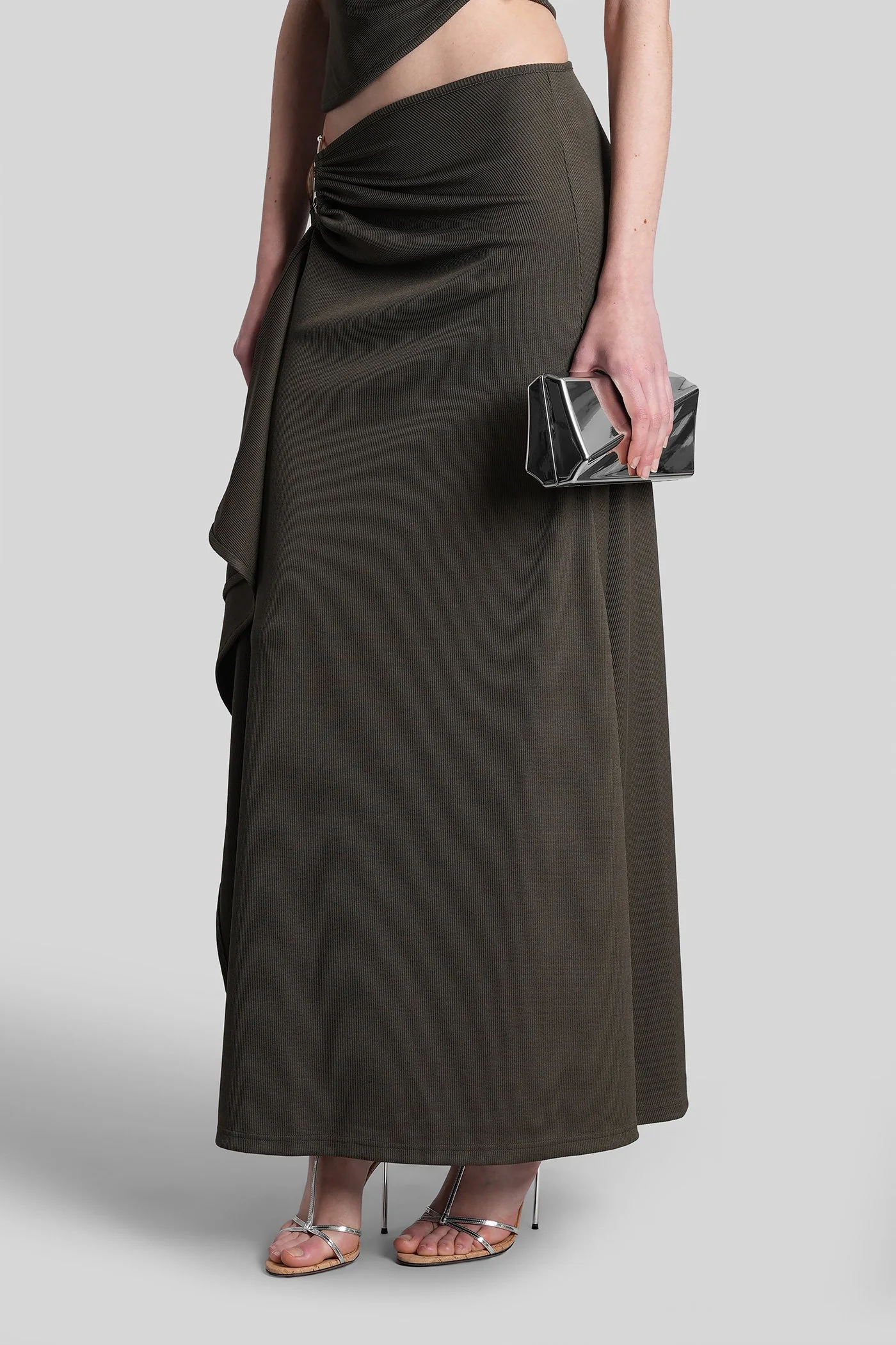 Skirt in green polyester - Image 4