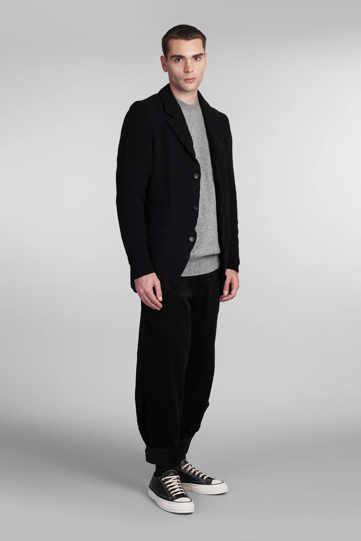 Casual jacket in black wool - Image 2