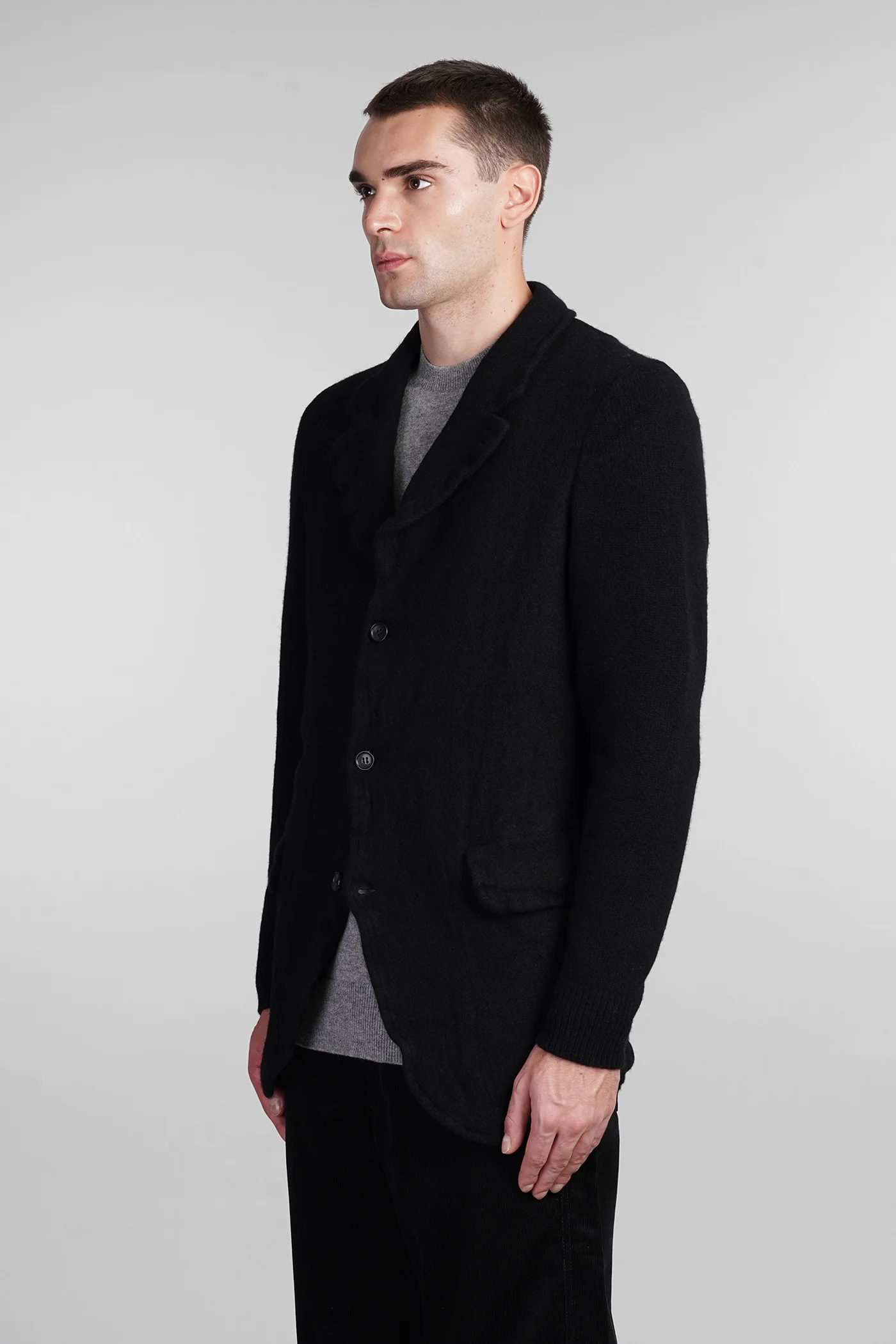 Casual jacket in black wool - Image 4