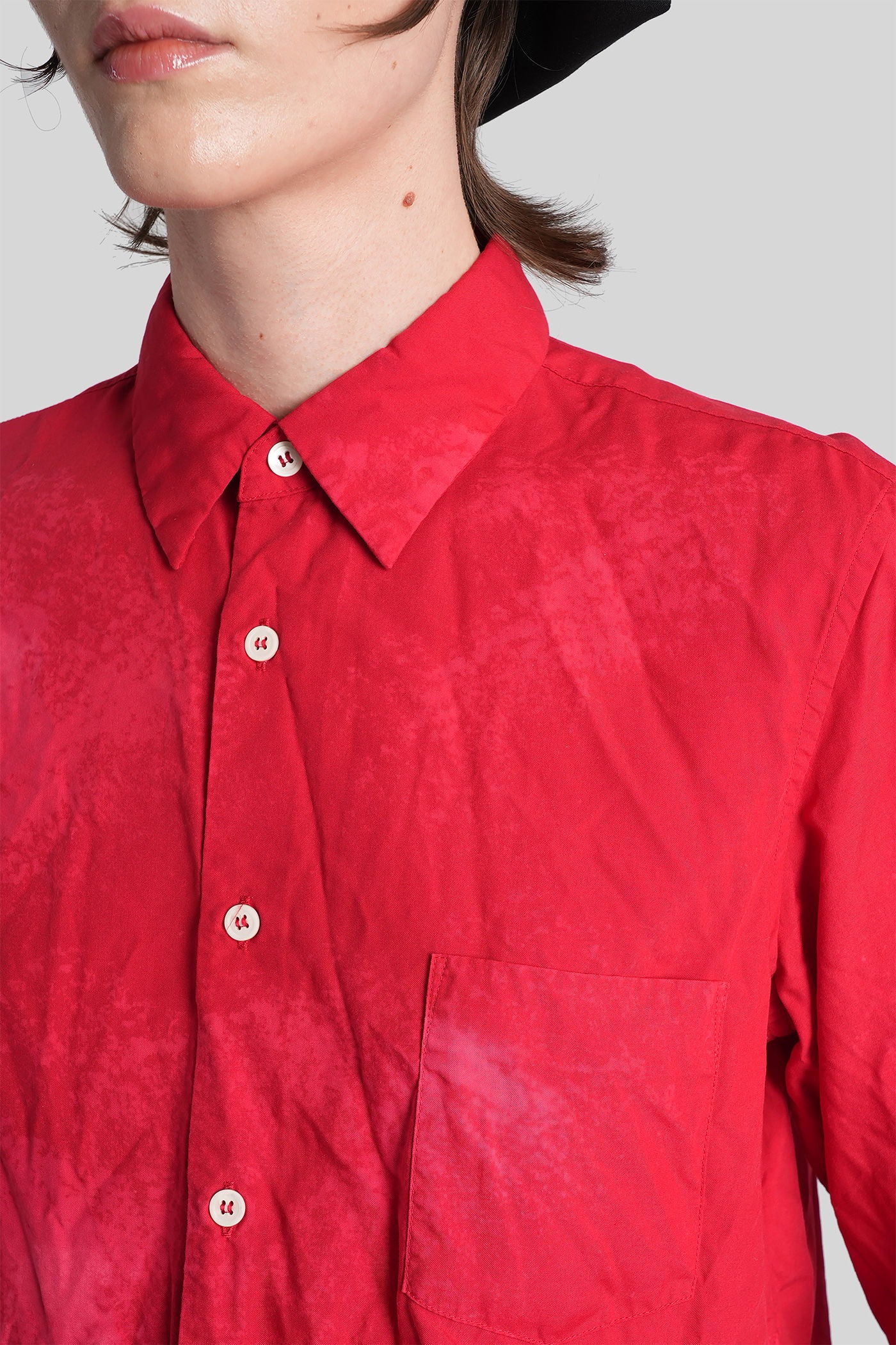 Shirt in red polyester - Image 5