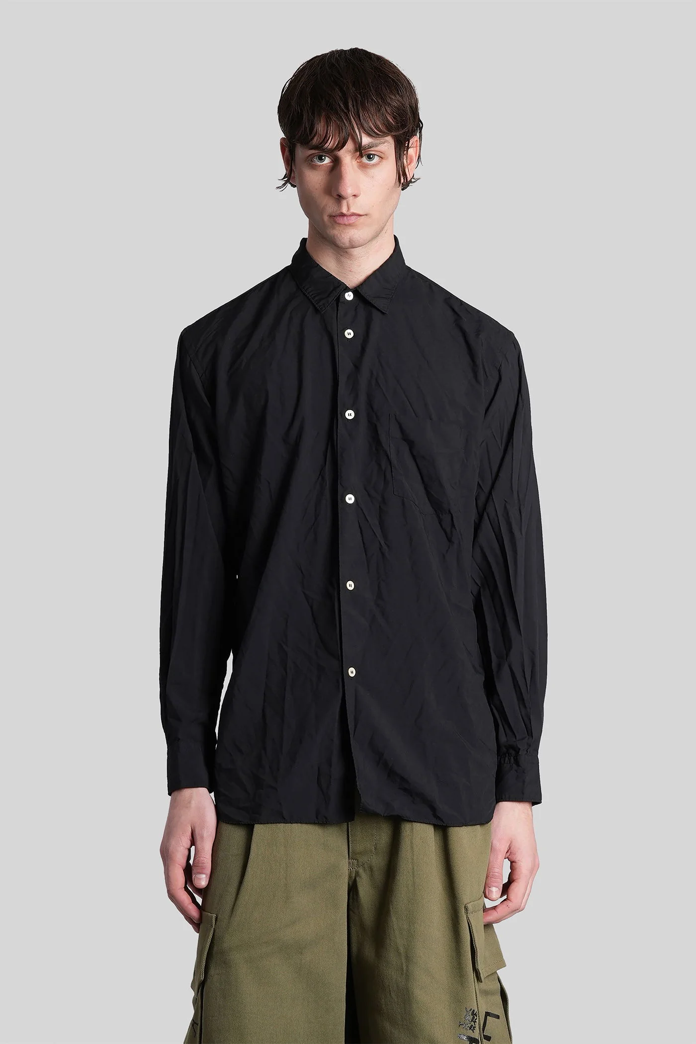 Shirt in black polyester