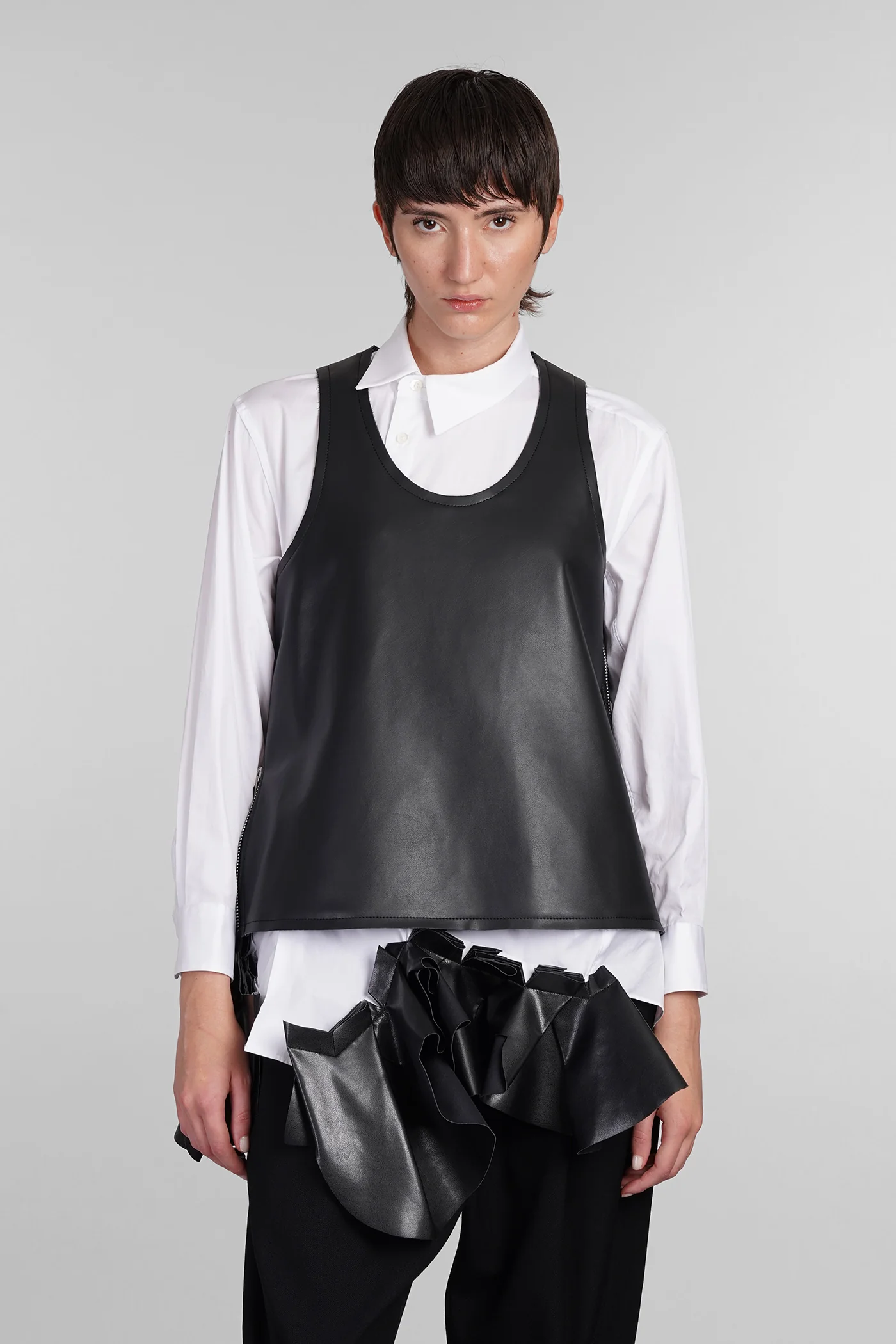 Topwear in black Polyuretan
