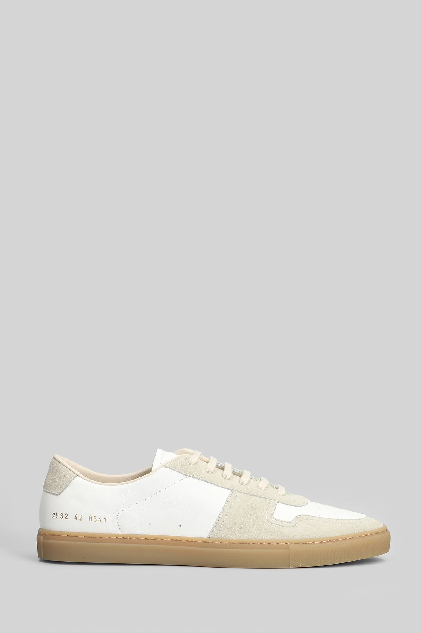 Bball Sneakers in white suede and leather