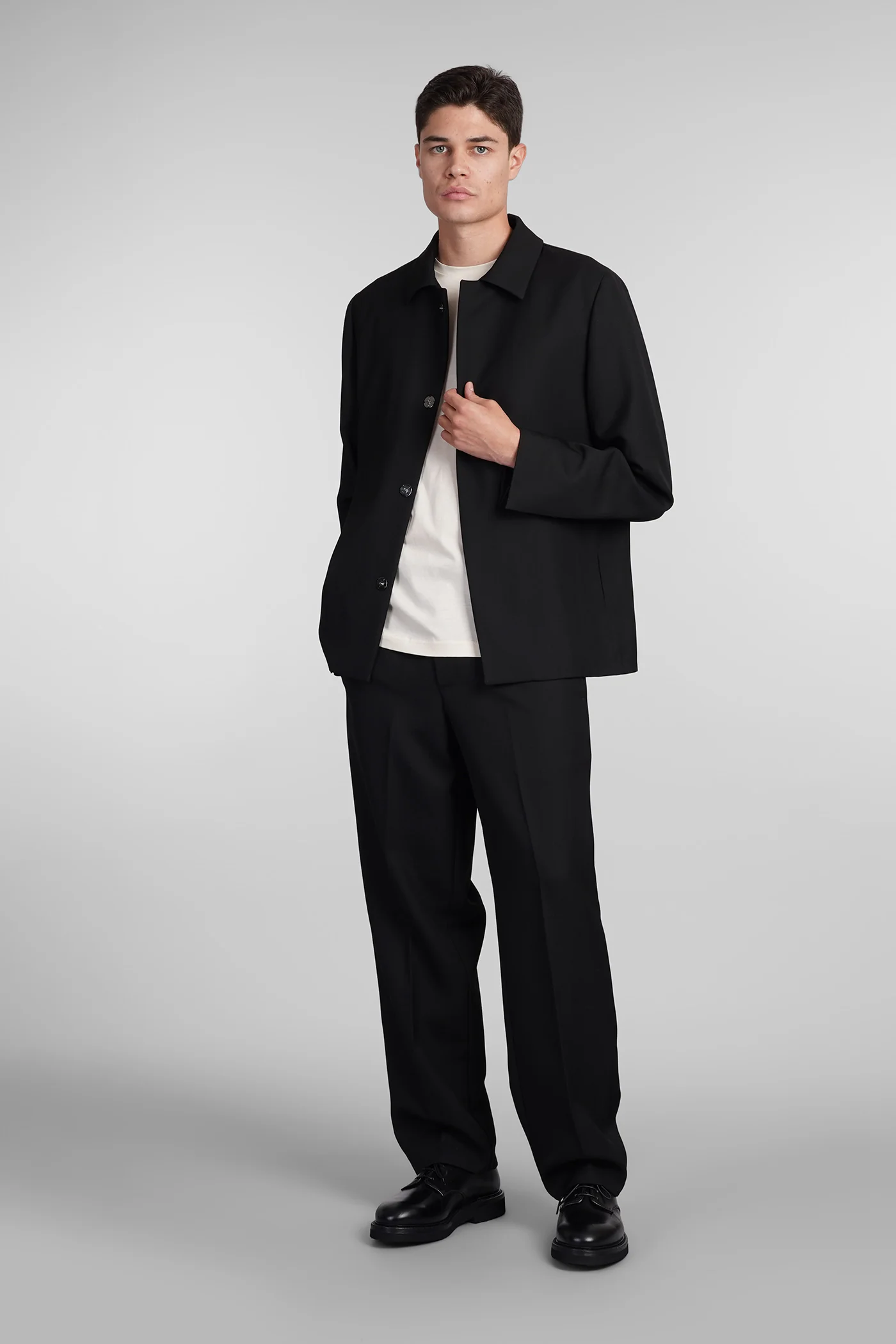 Mike Casual jacket in black wool - Image 2