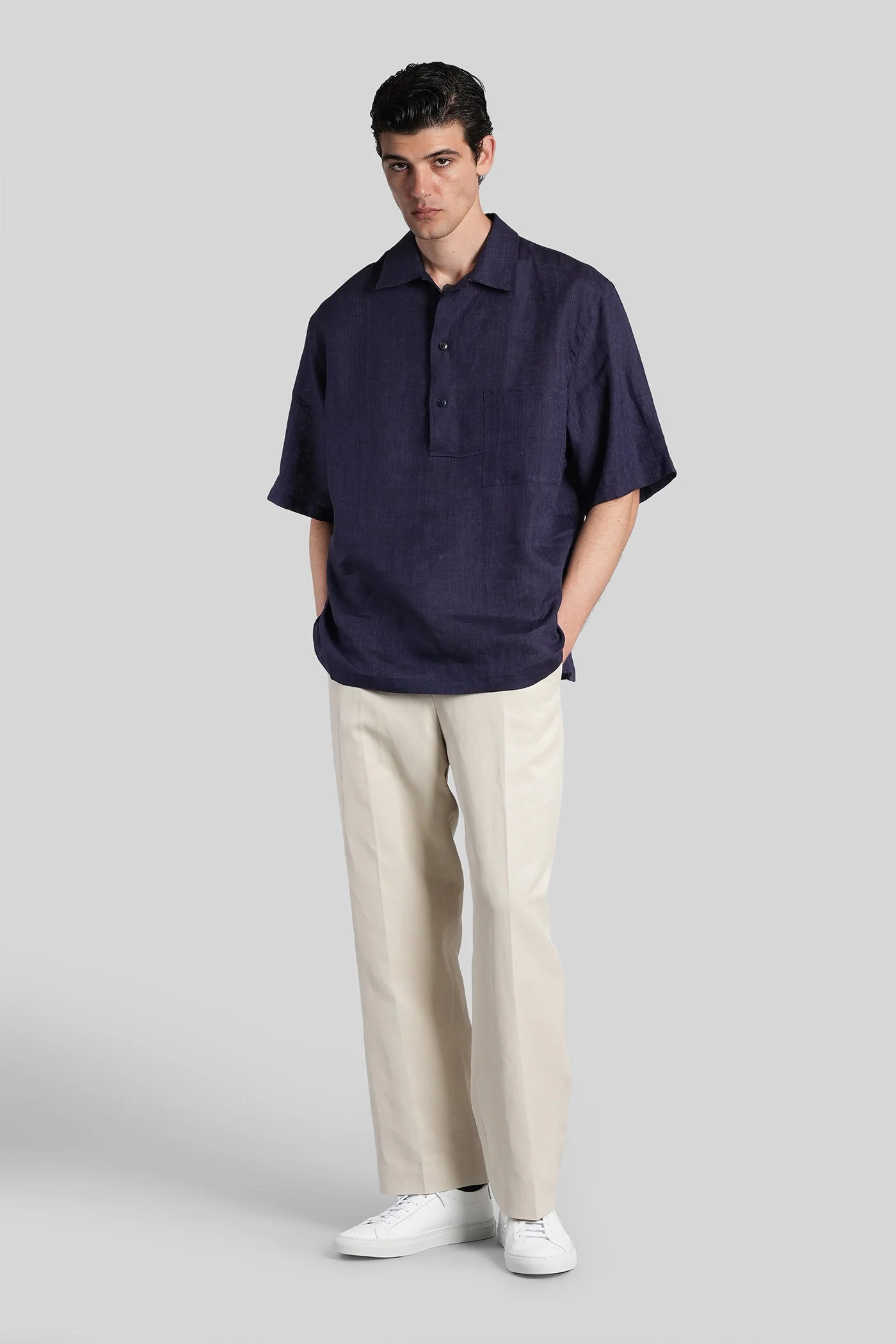 Shirt in blue linen - Image 2