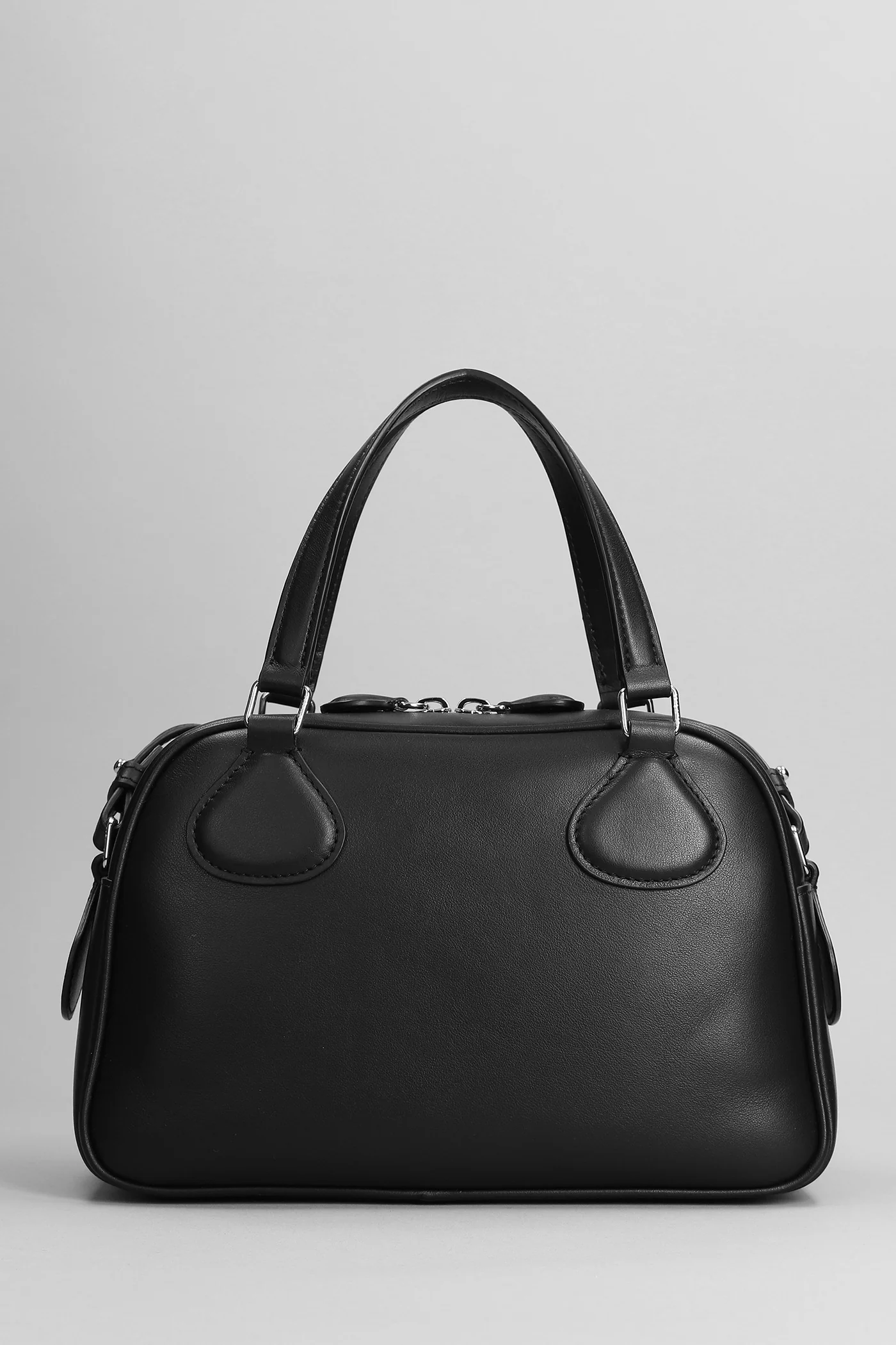 Bowling Hand bag in black leather - Image 3