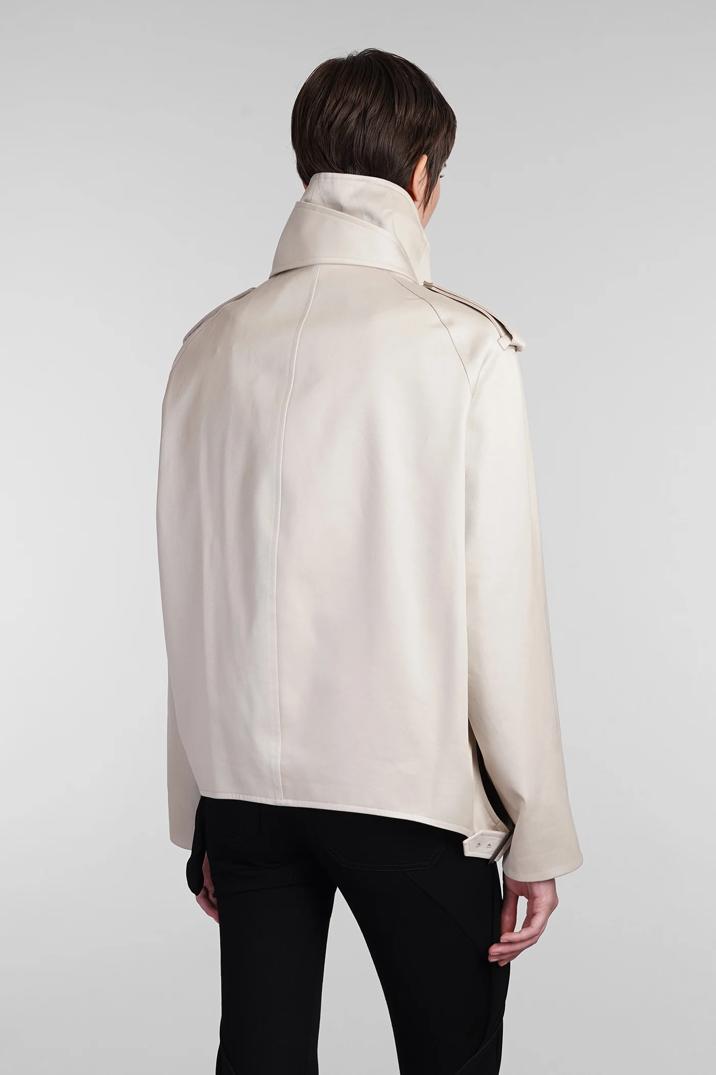 Casual jacket in beige cotton - Image 3