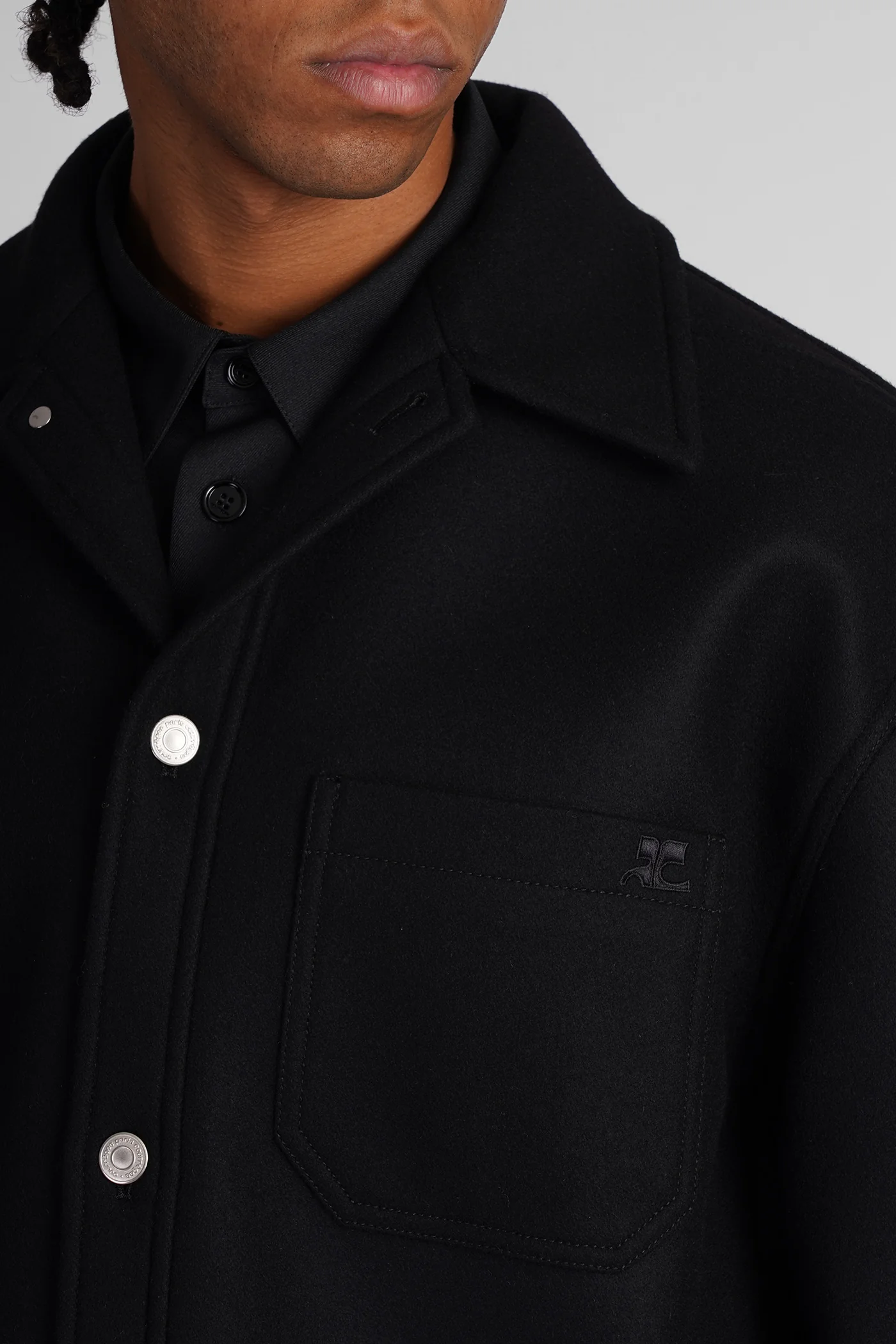 Casual jacket in black wool - Image 5