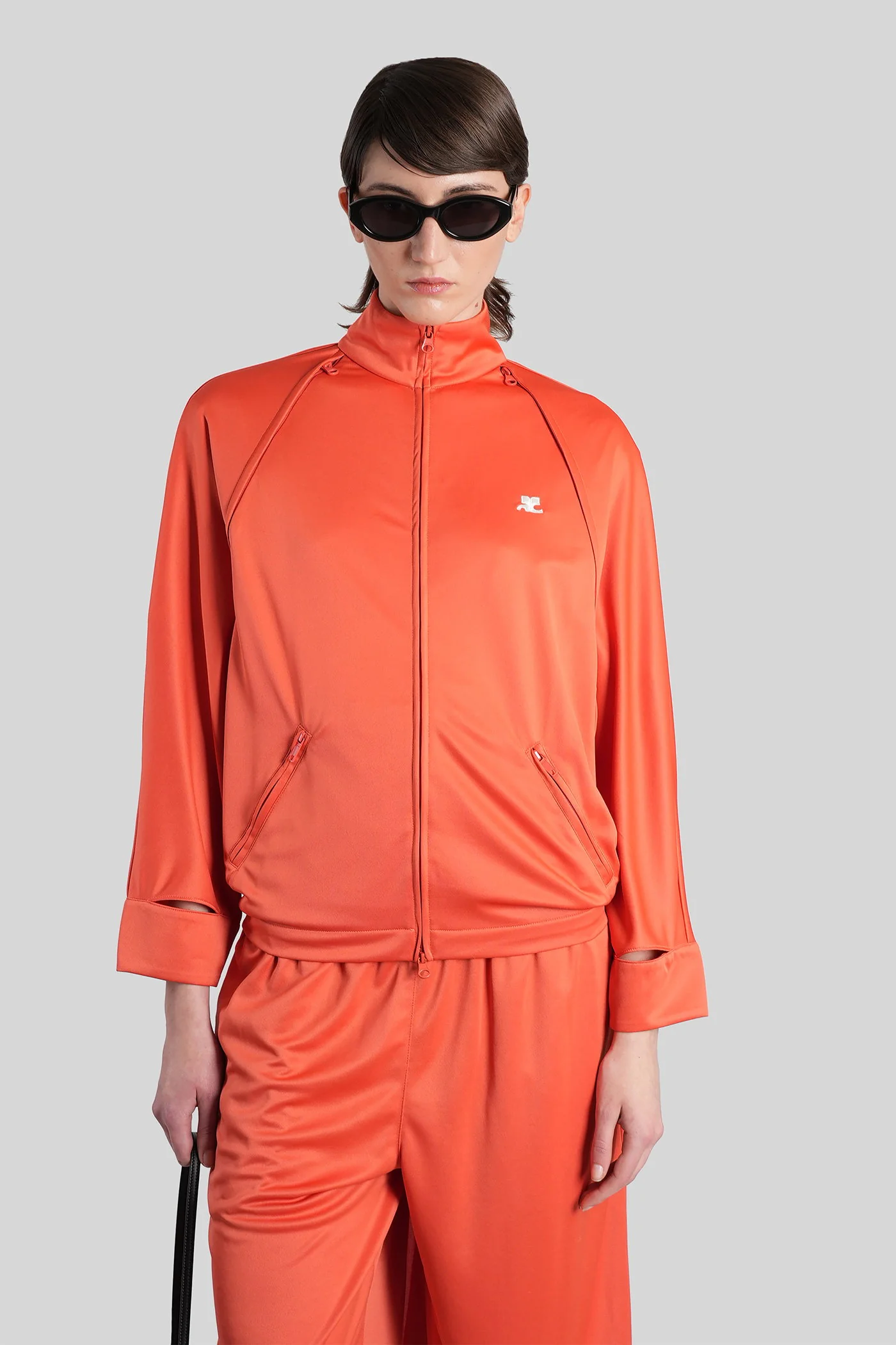 Casual jacket in orange polyester