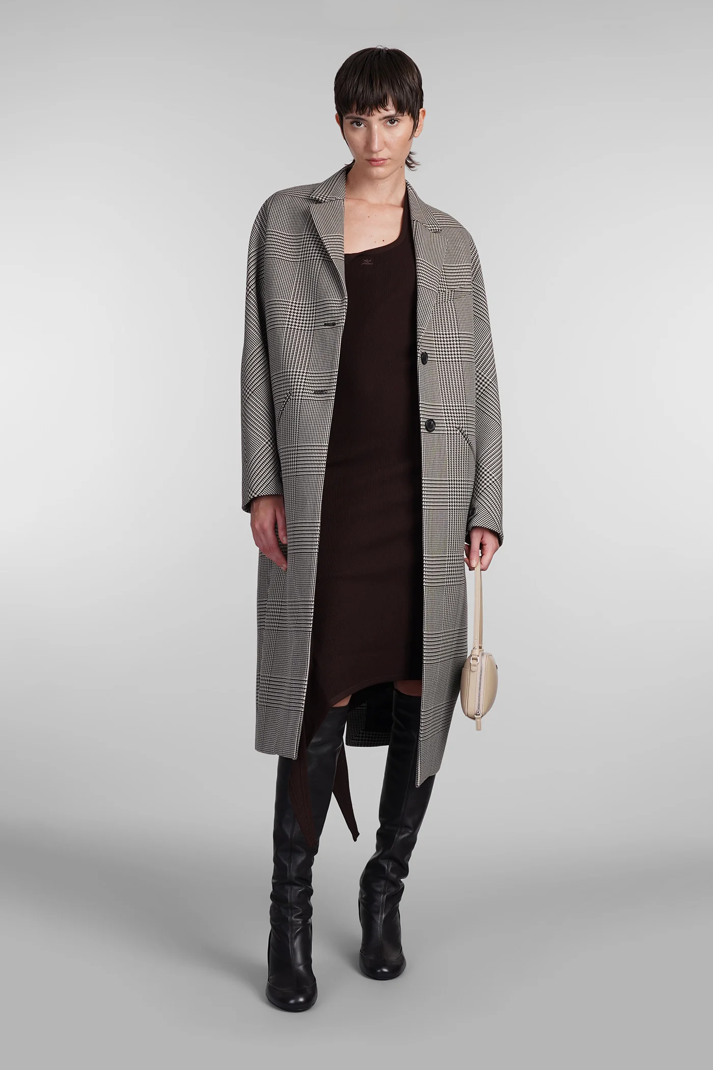 Dress woman  in brown viscose - Image 2