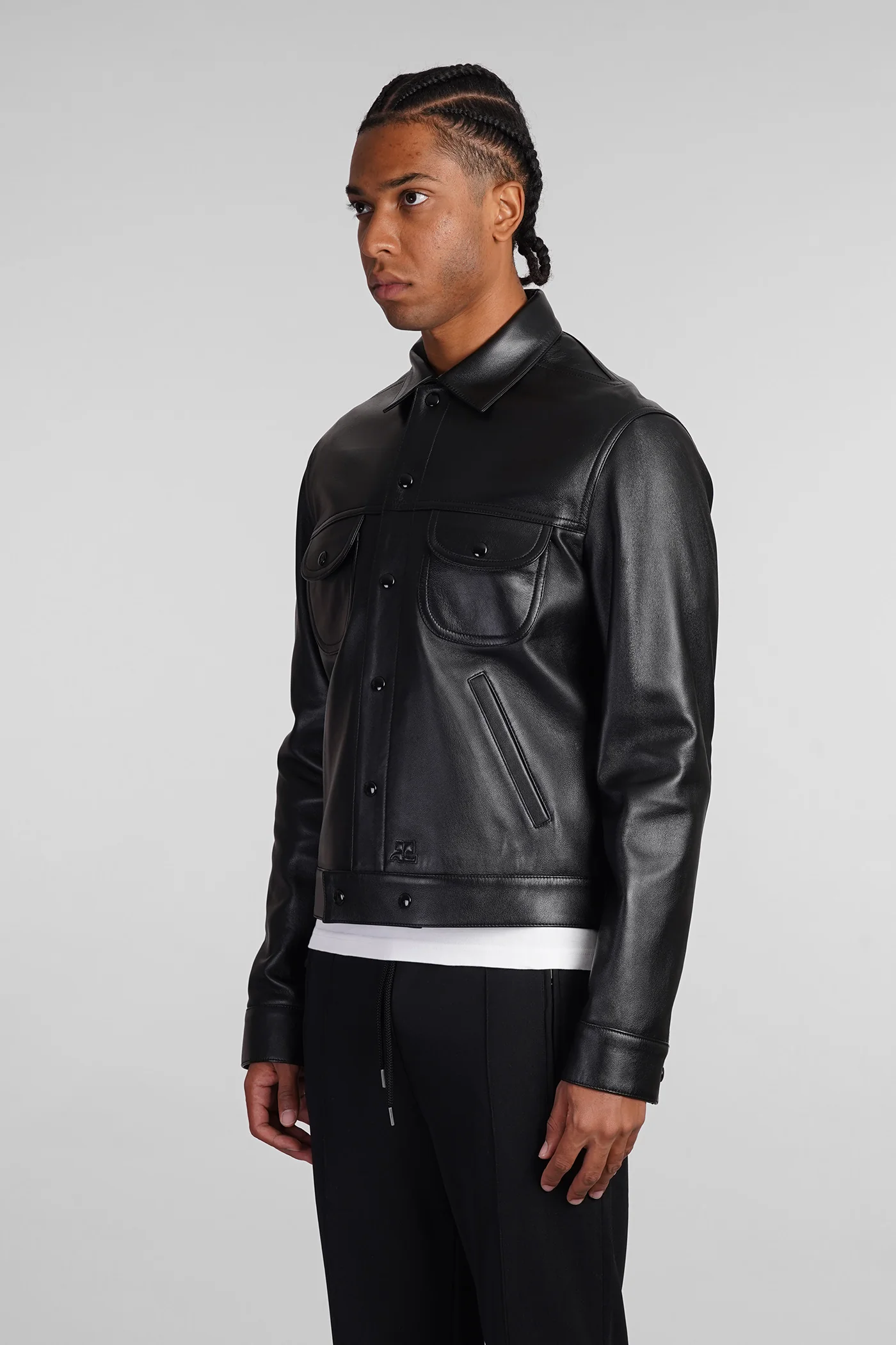 Leather jacket in black leather - Image 4