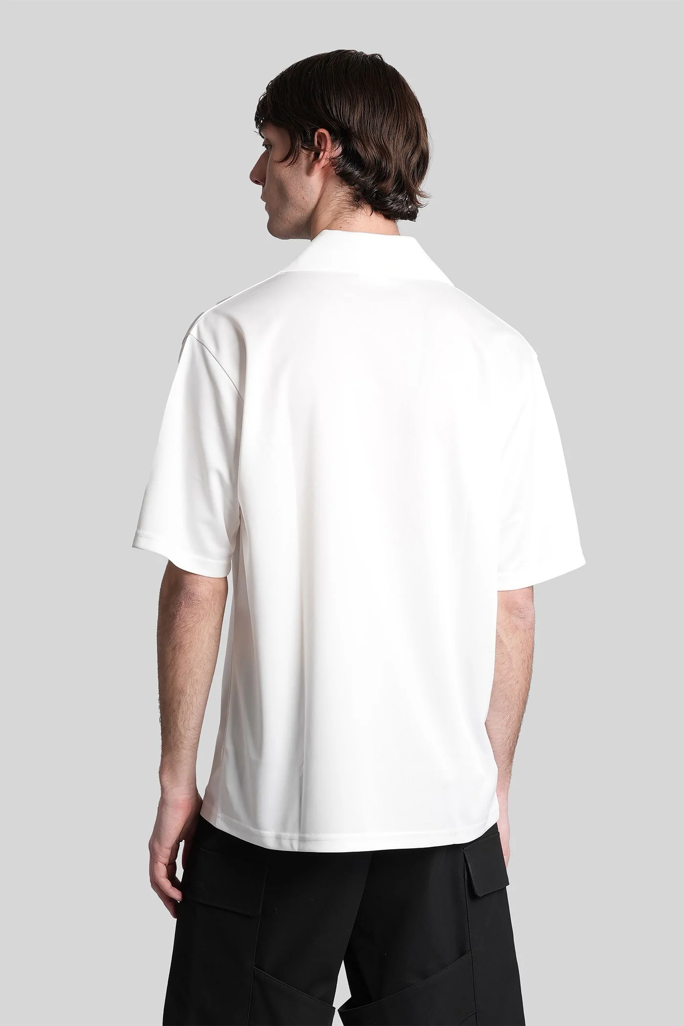 Polo in white polyester - Image 3