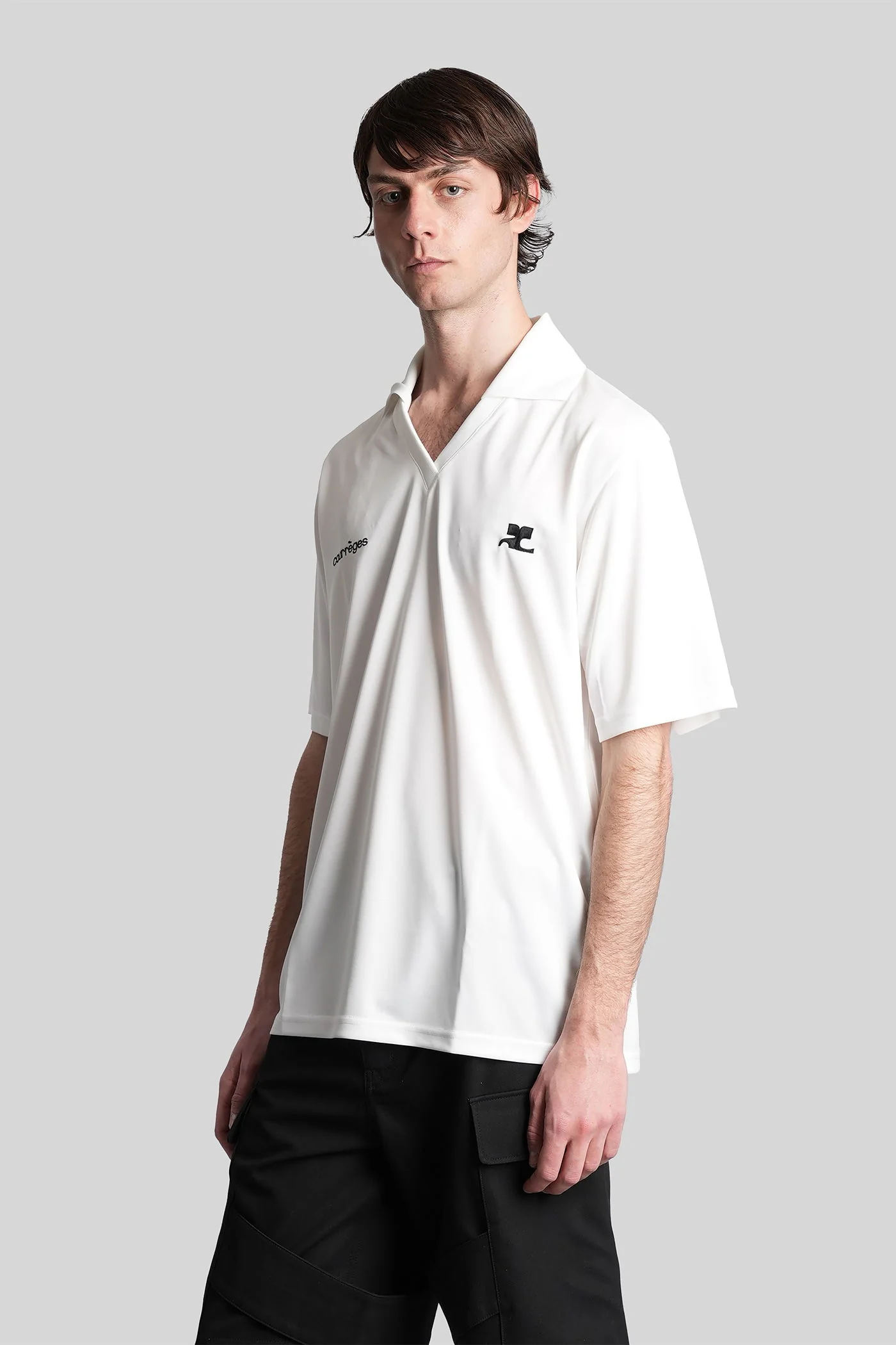Polo in white polyester - Image 4