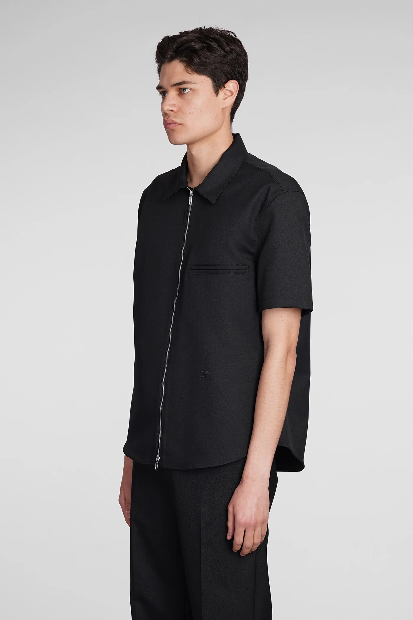 Shirt in black polyester - Image 4