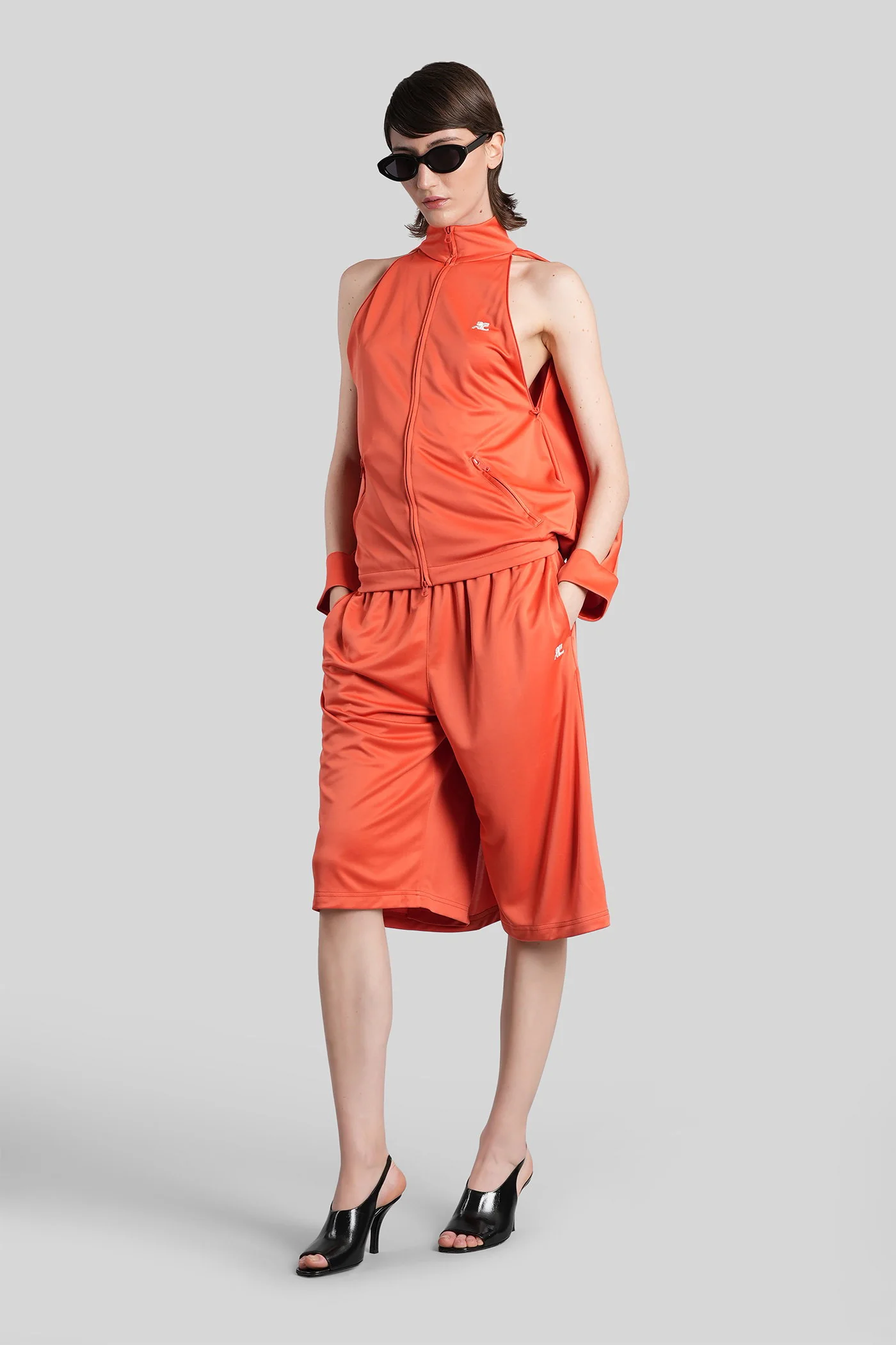 Shorts in orange polyester - Image 2