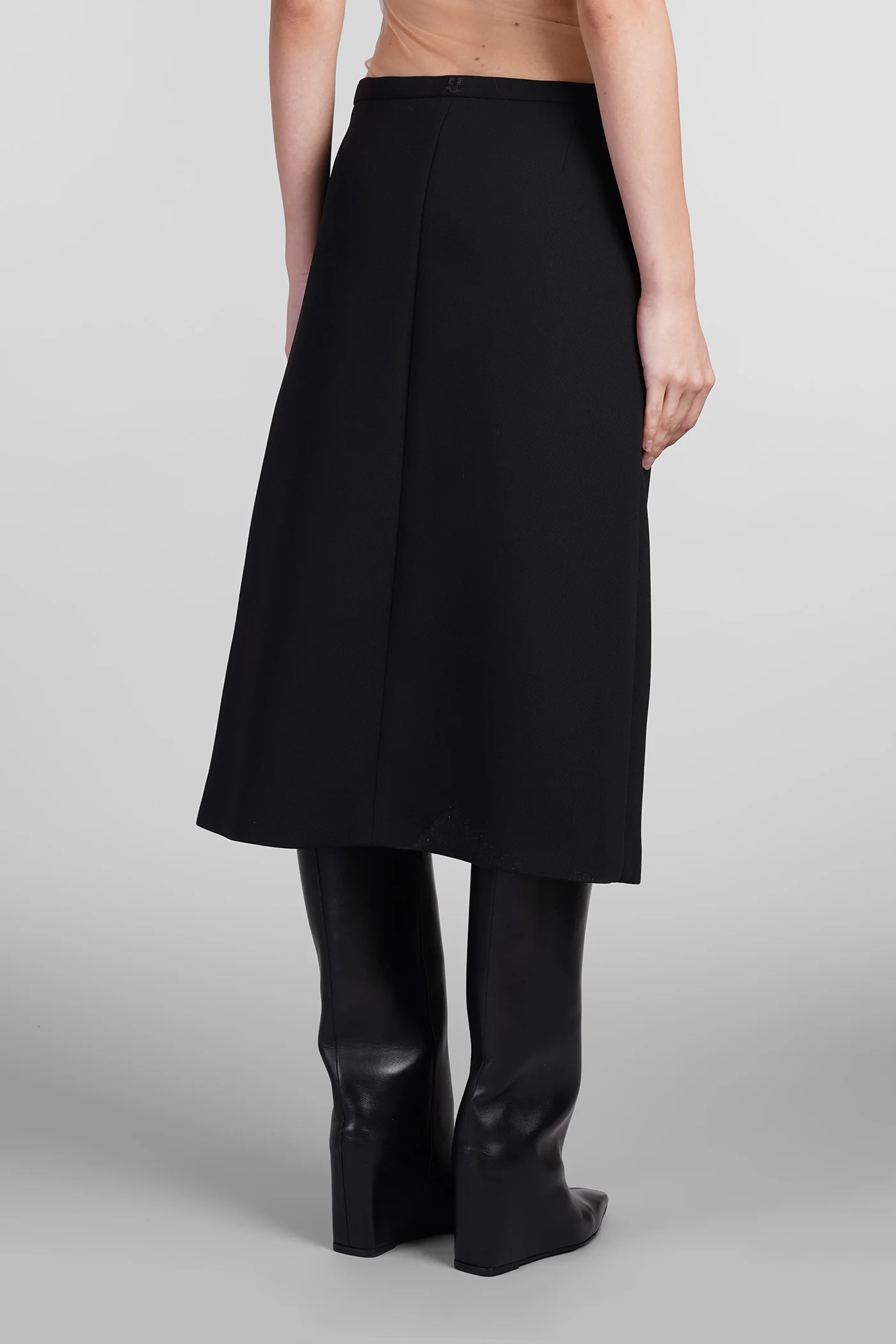 Skirt in black polyester - Image 3