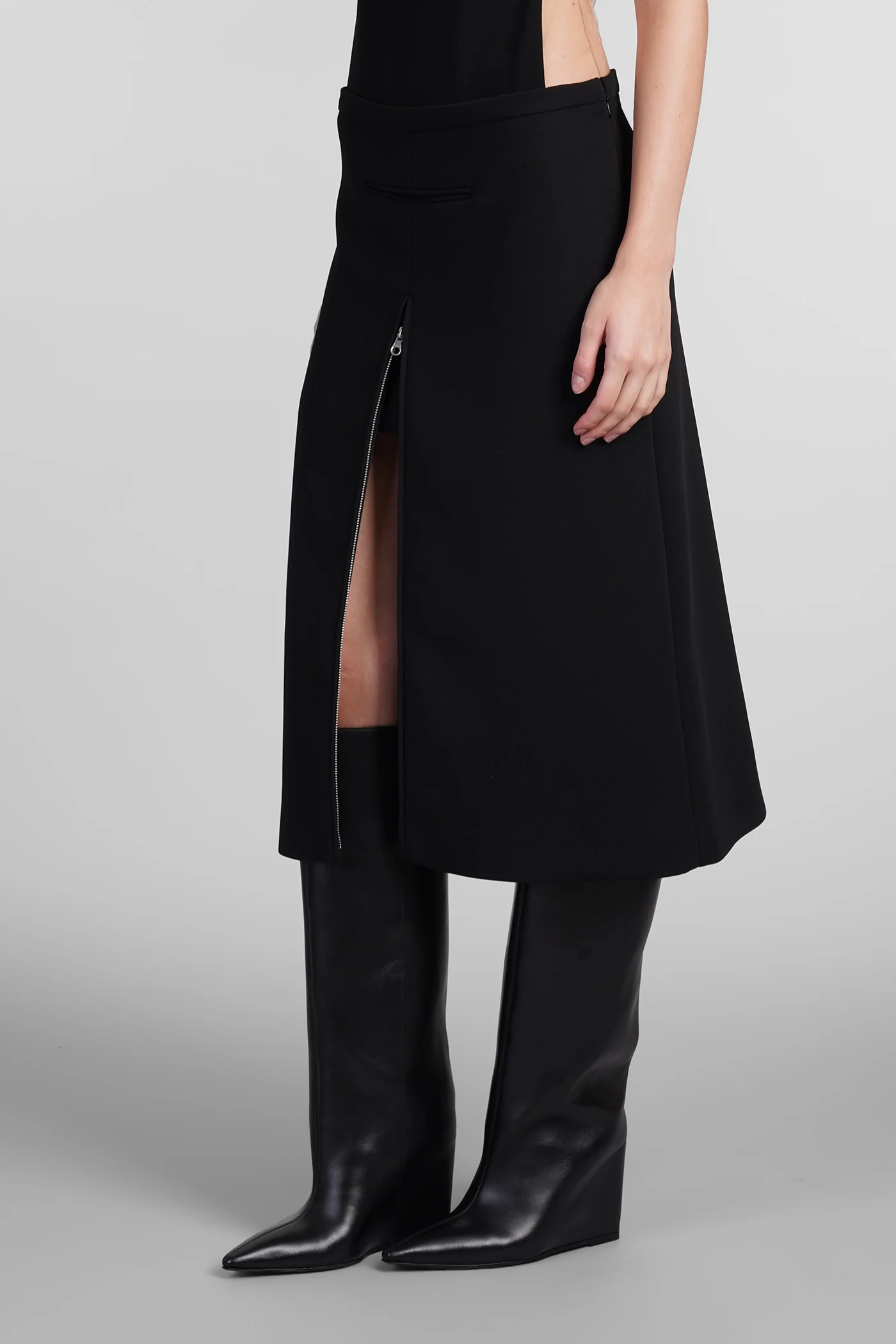 Skirt in black polyester - Image 4