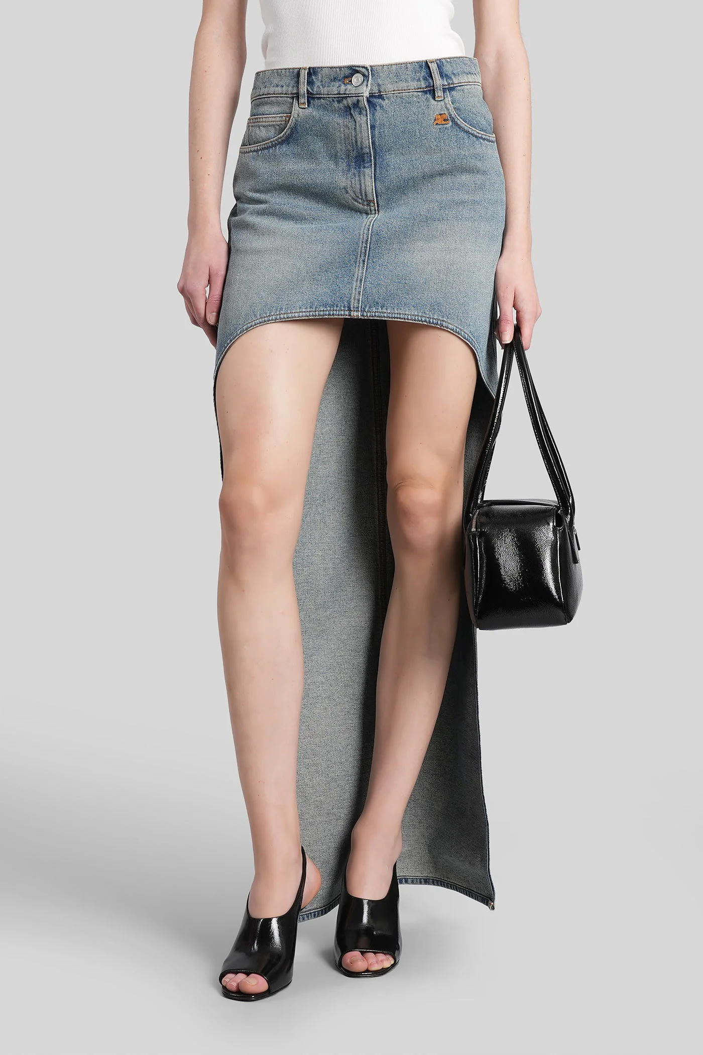 Skirt in blue cotton