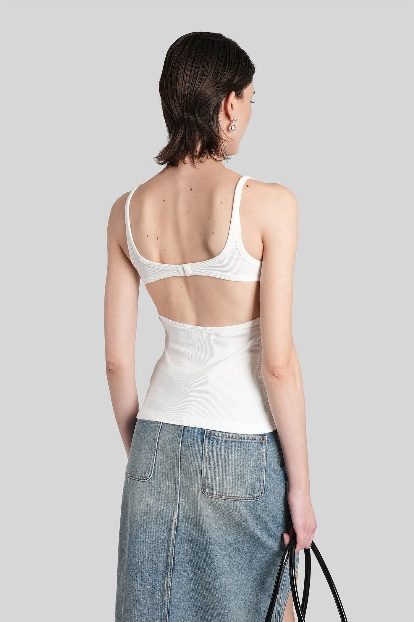 tank Top in white cotton - Image 3