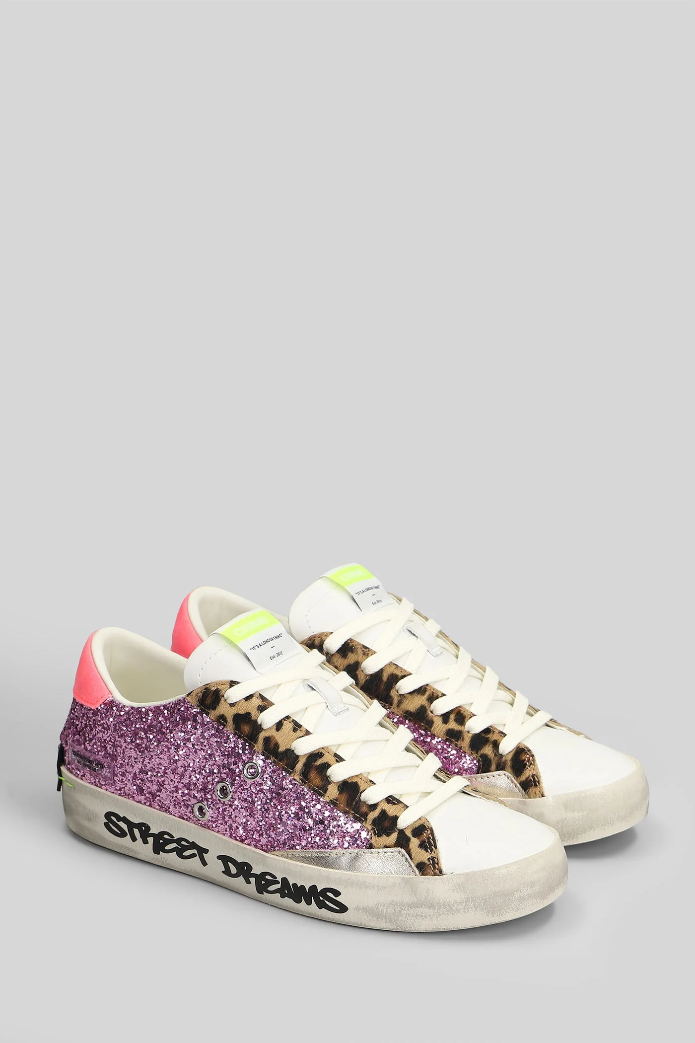 Distressed Sneakers in white glitter - Image 2