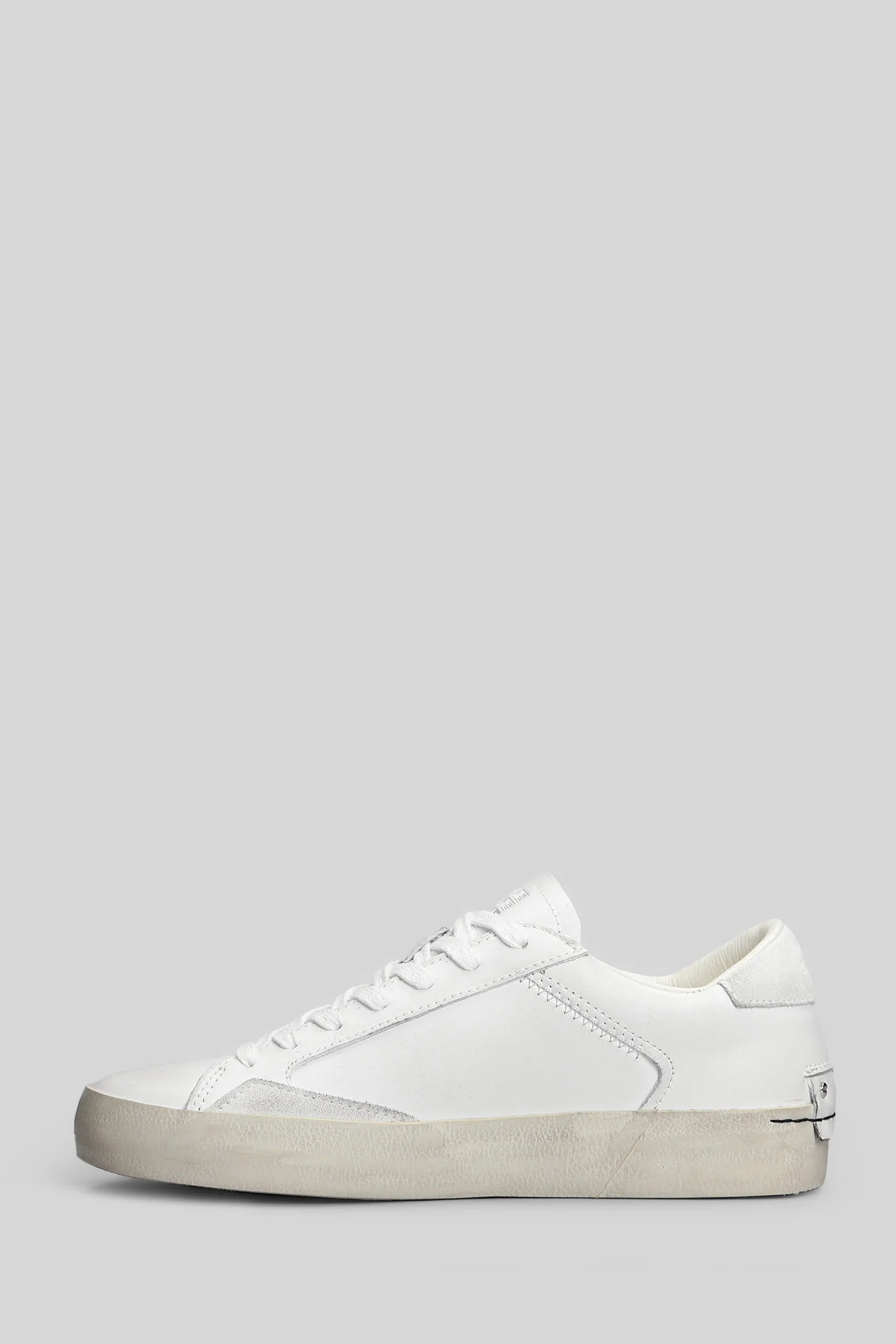 Distressed Sneakers in white leather - Image 3