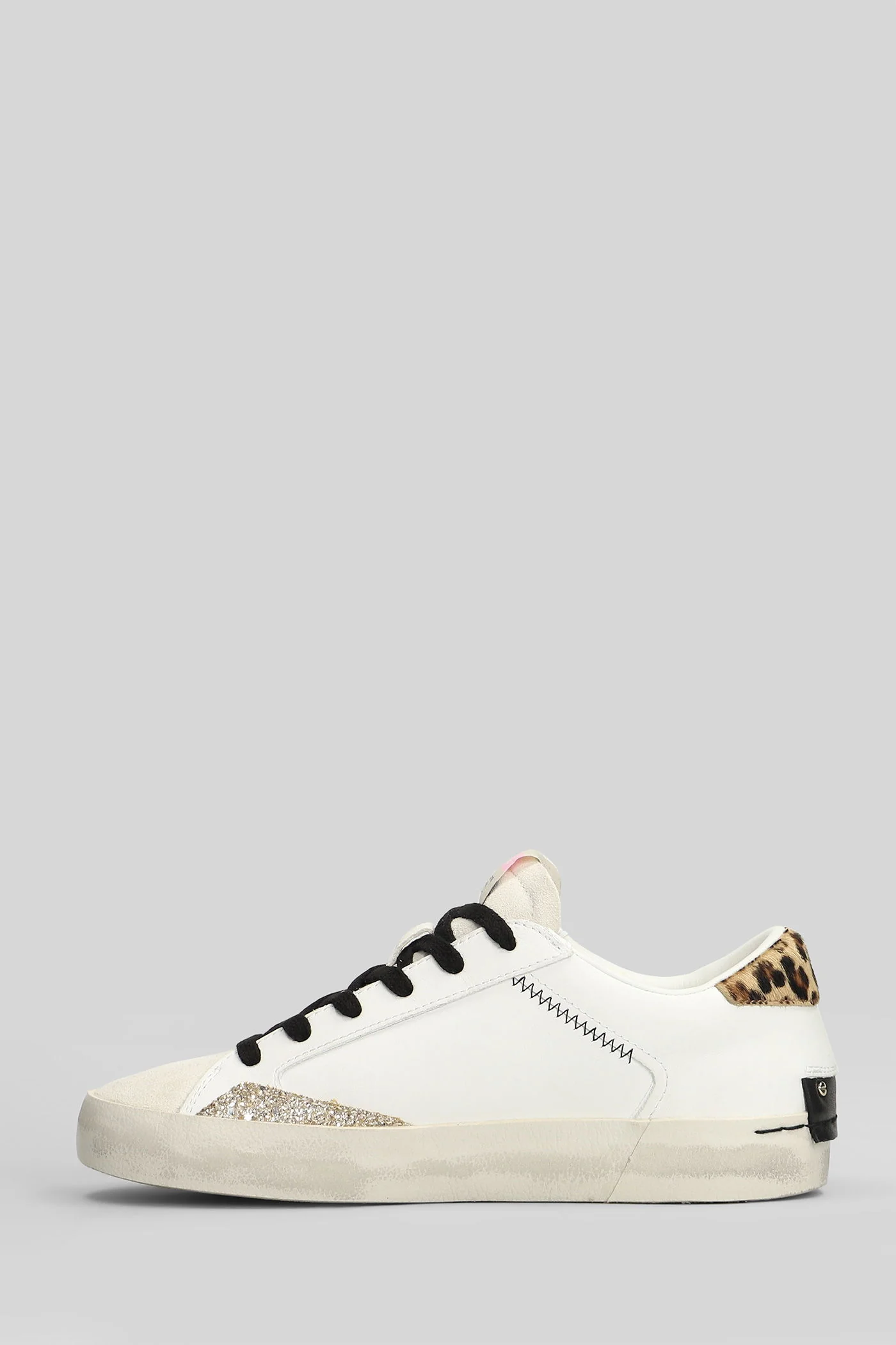 Distressed Sneakers in white suede and leather - Image 3