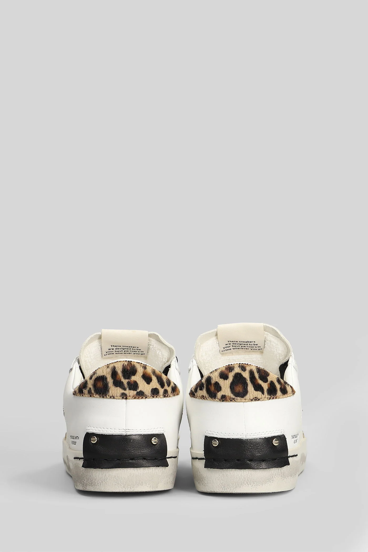 Distressed Sneakers in white suede and leather - Image 4