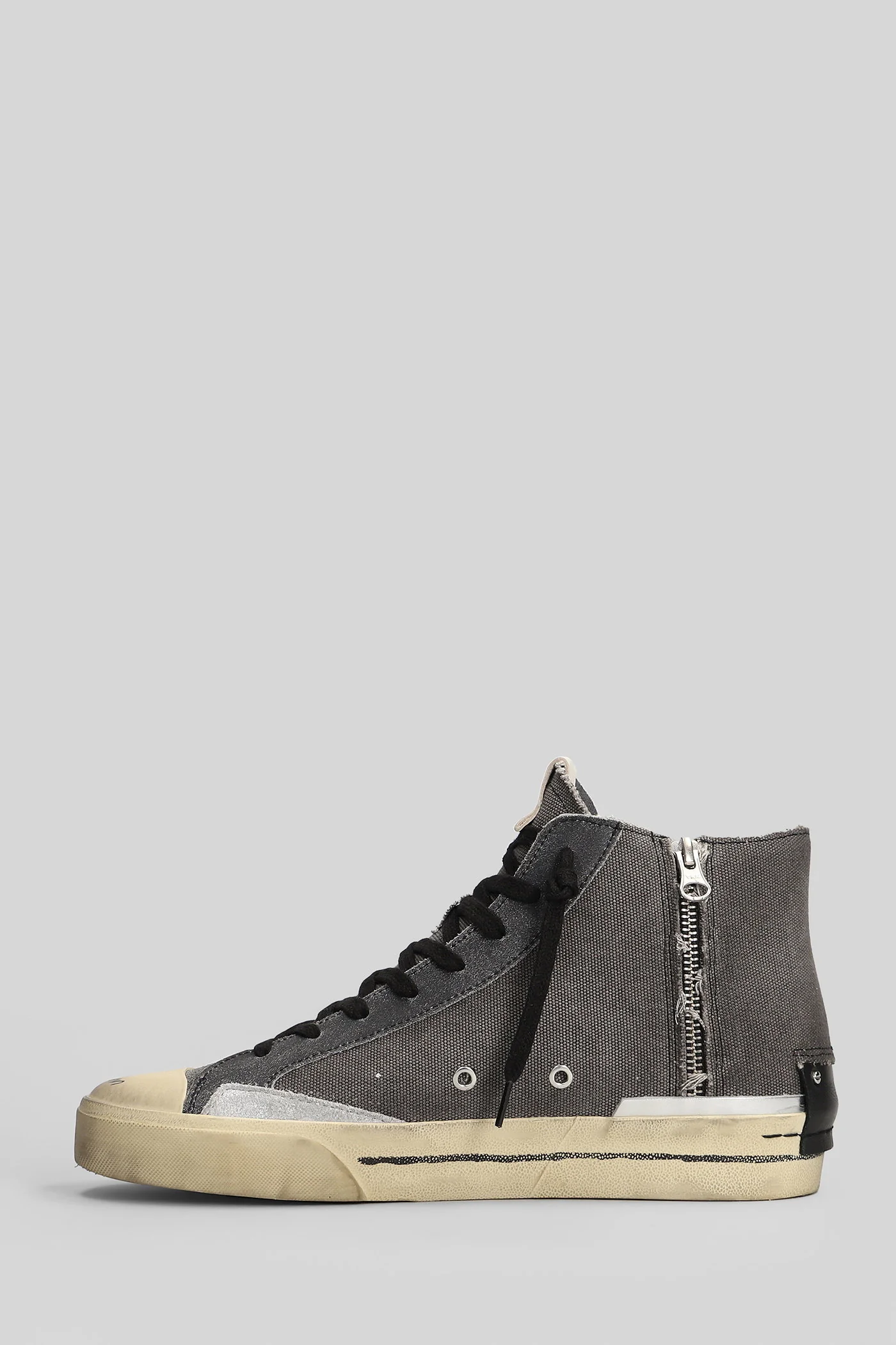 Recut Sneakers in black denim - Image 3