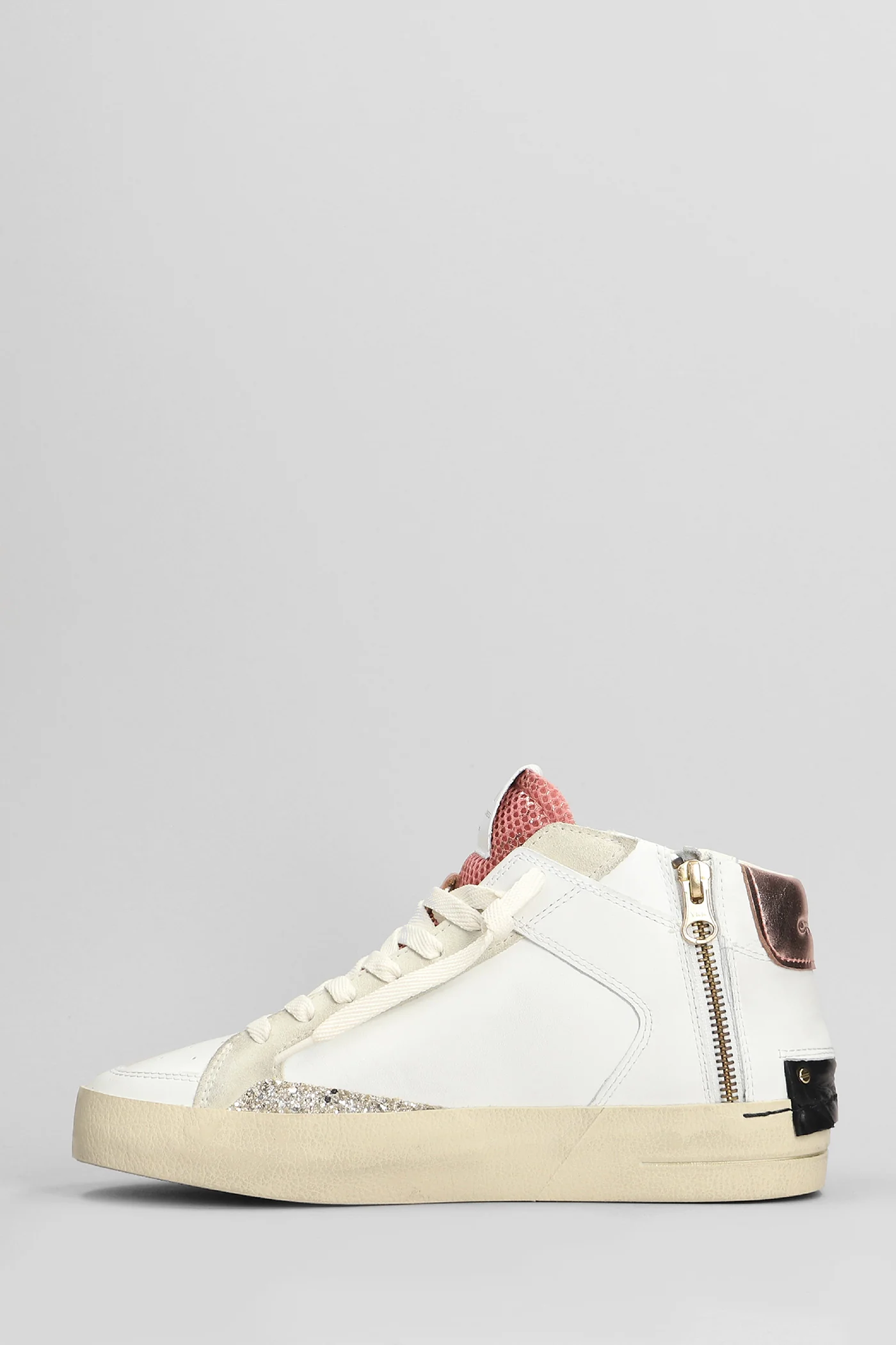Sk8 Deluxe Mid Sneakers in white leather - Image 3