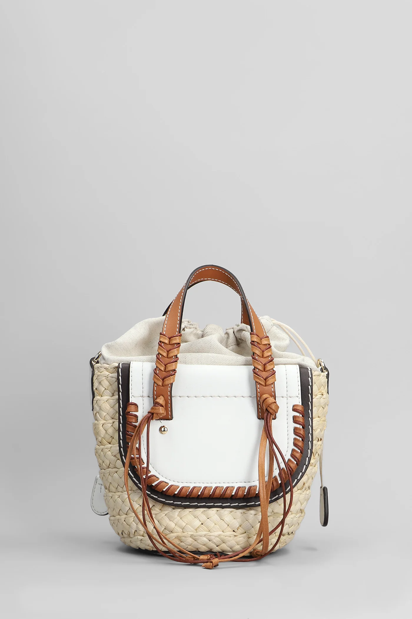 Habanera mini Tote in beige raffia - Image 3
