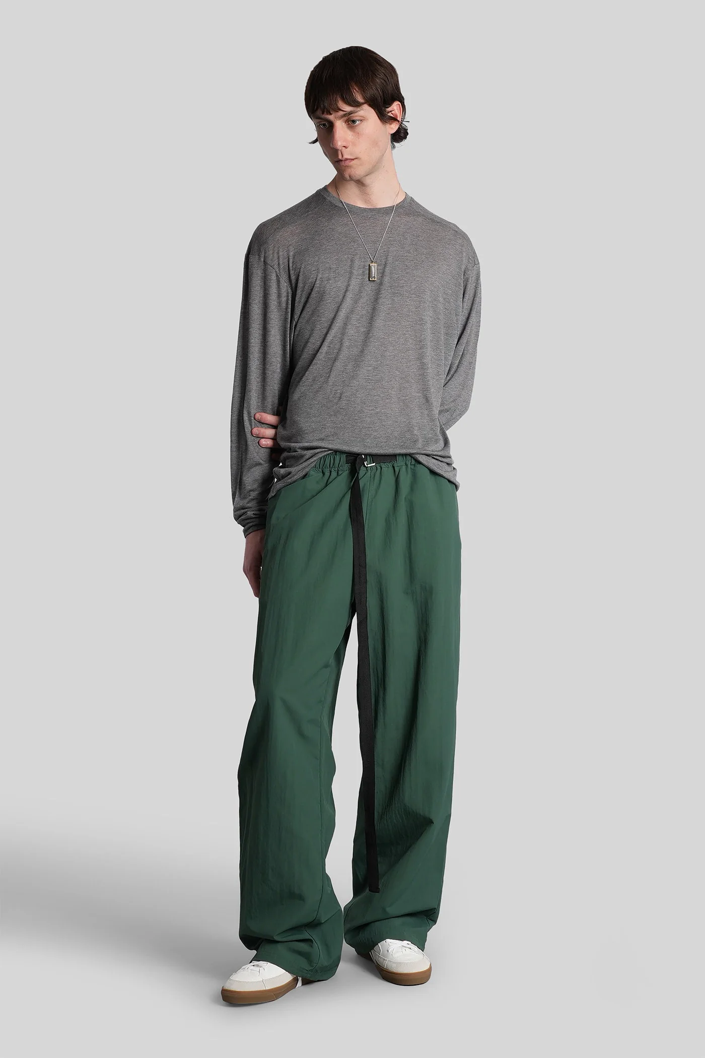 Brooklyn Pants in green polyamide - Image 2