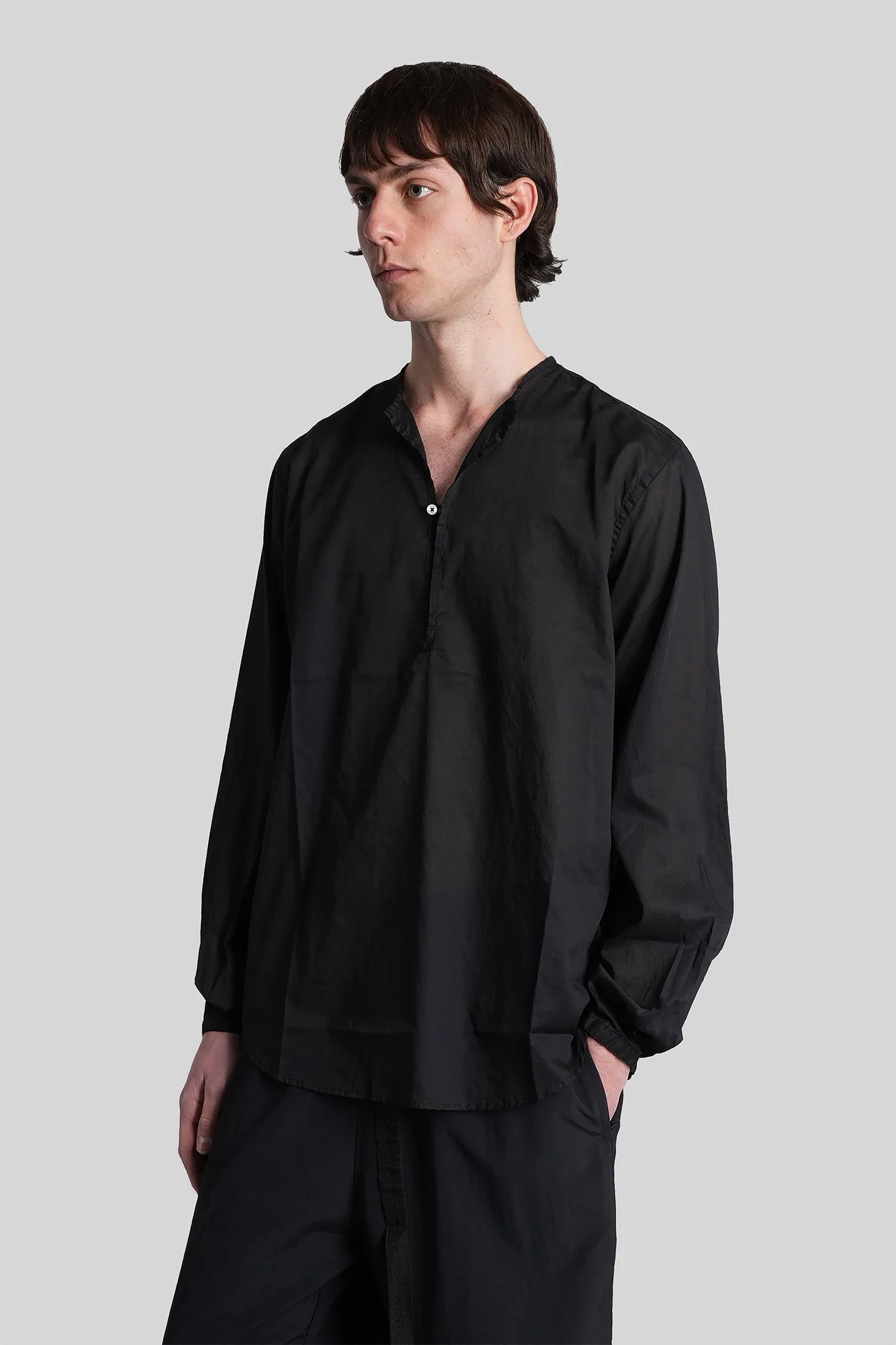 Euclide Shirt in black cotton - Image 4