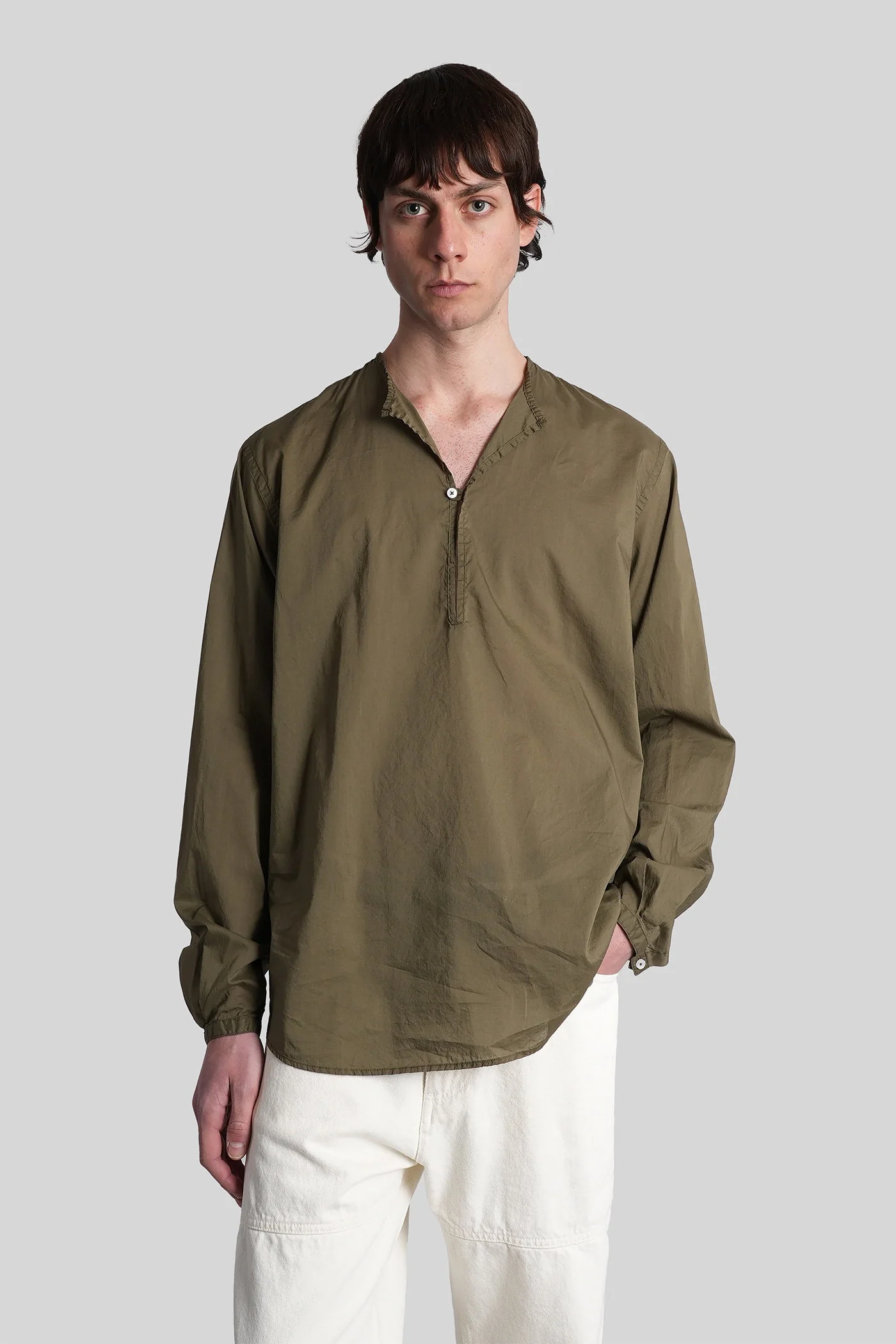 Euclide Shirt in green cotton