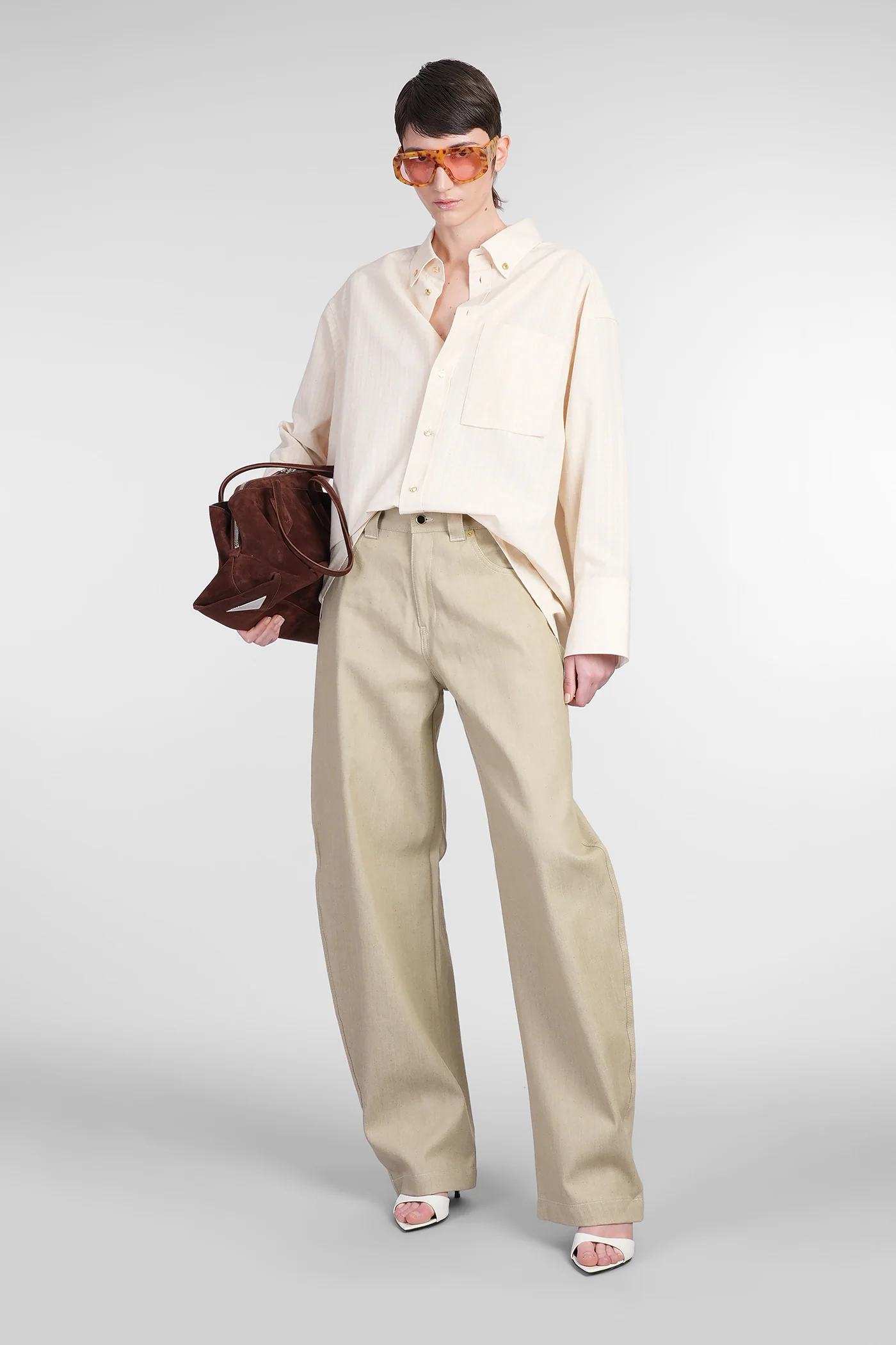 Audrey Pants in beige cotton - Image 2
