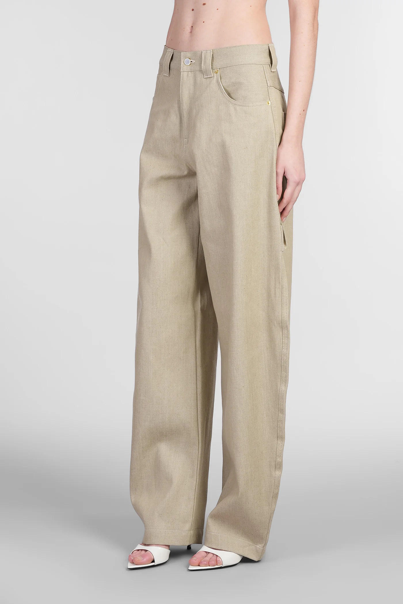 Audrey Pants in beige cotton - Image 4